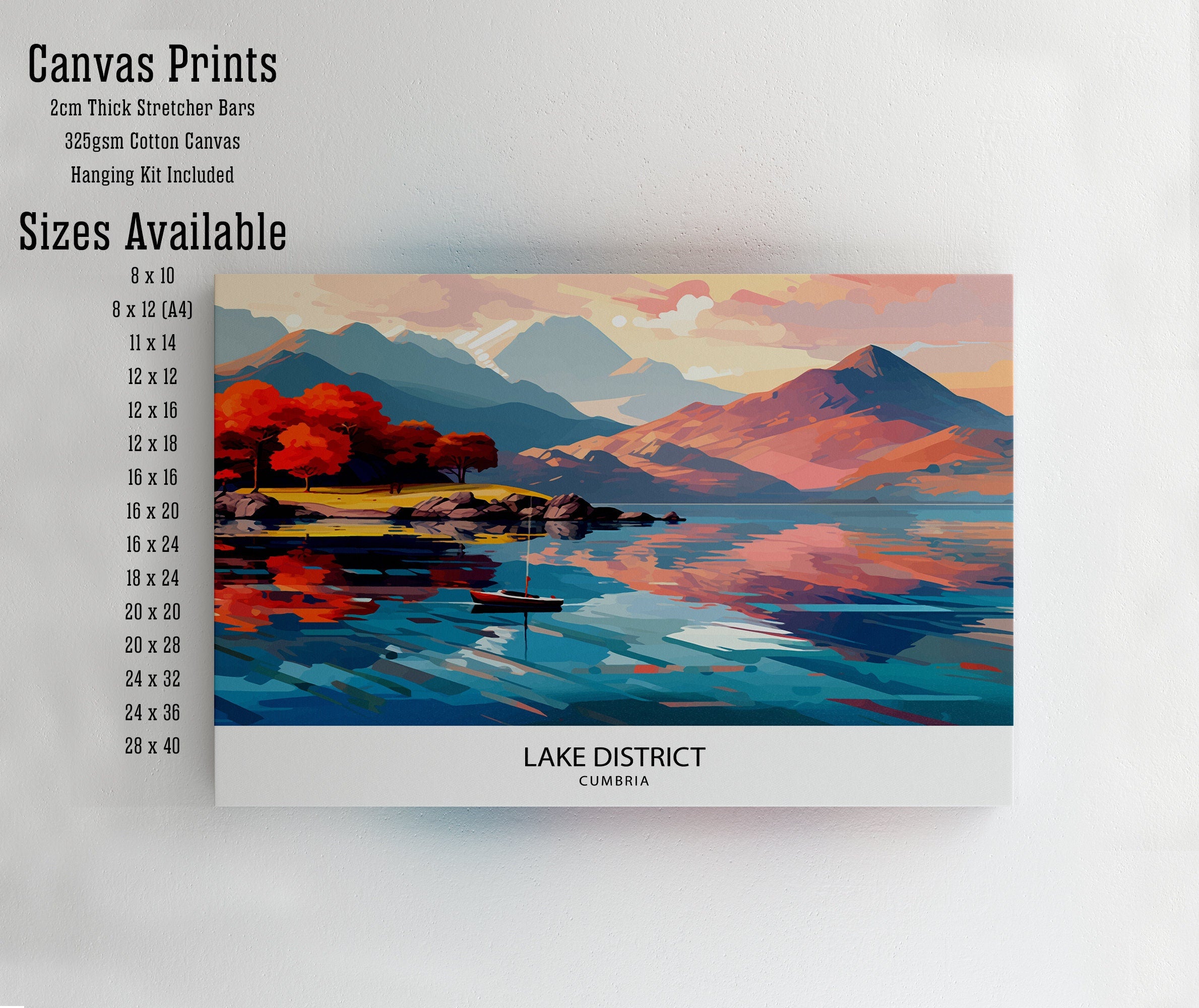 Lake District Travel Print | Lake District Print | Lake District Art | Lake District Poster | The Lake District | Travel Print
