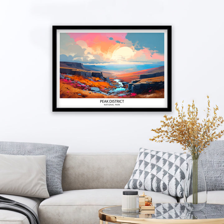 Peak District National Park Travel Print Peak District Wall Decor Peak District Home Living Decor Peak District Illustration Travel Poster