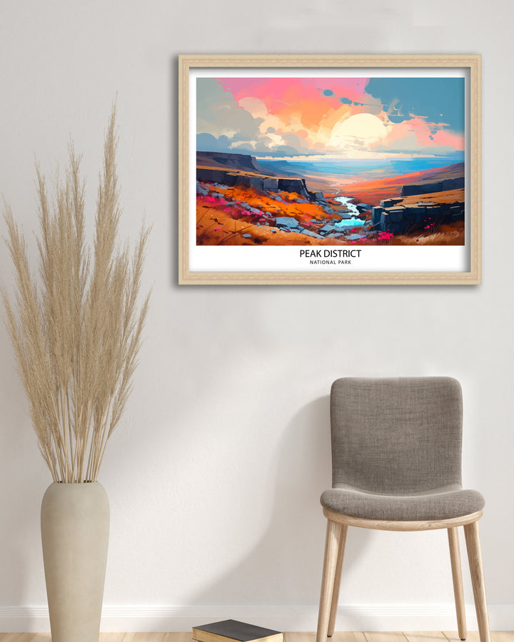 Peak District National Park Travel Print Peak District Wall Decor Peak District Home Living Decor Peak District Illustration Travel Poster