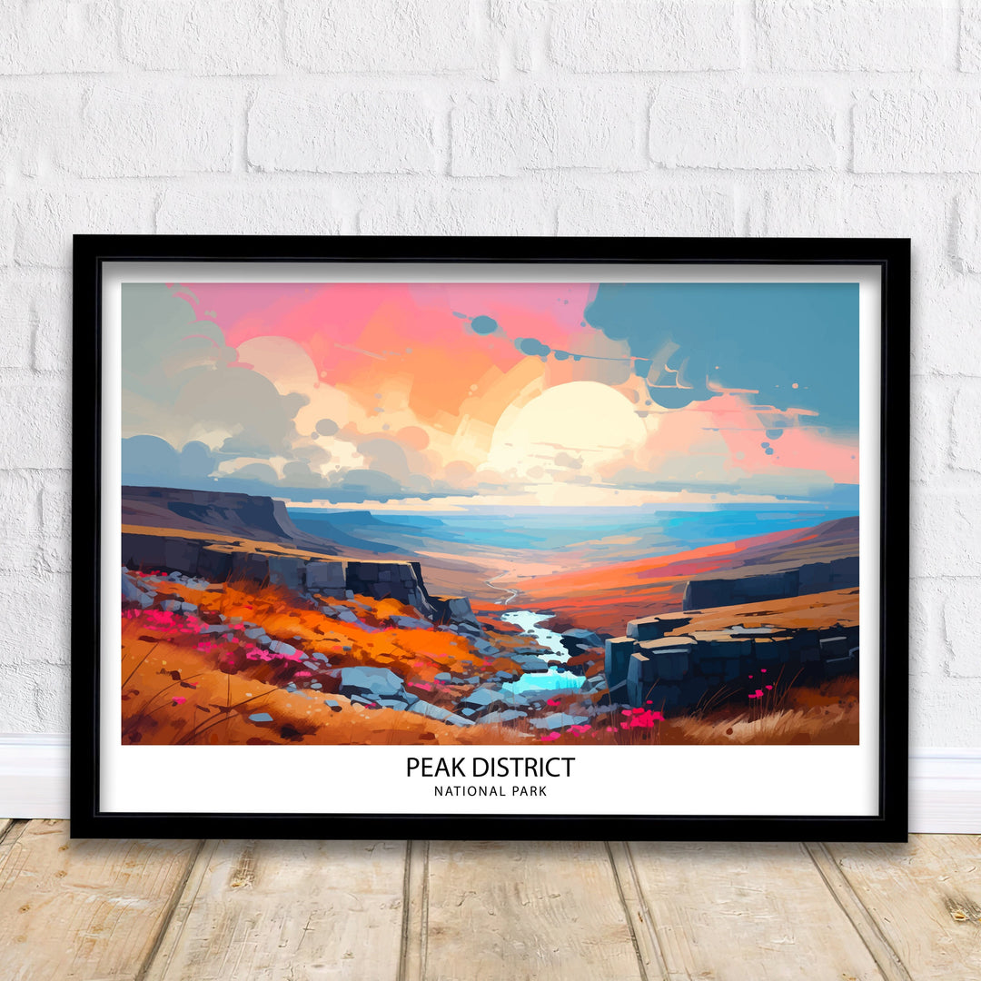 Peak District National Park Travel Print Peak District Wall Decor Peak District Home Living Decor Peak District Illustration Travel Poster