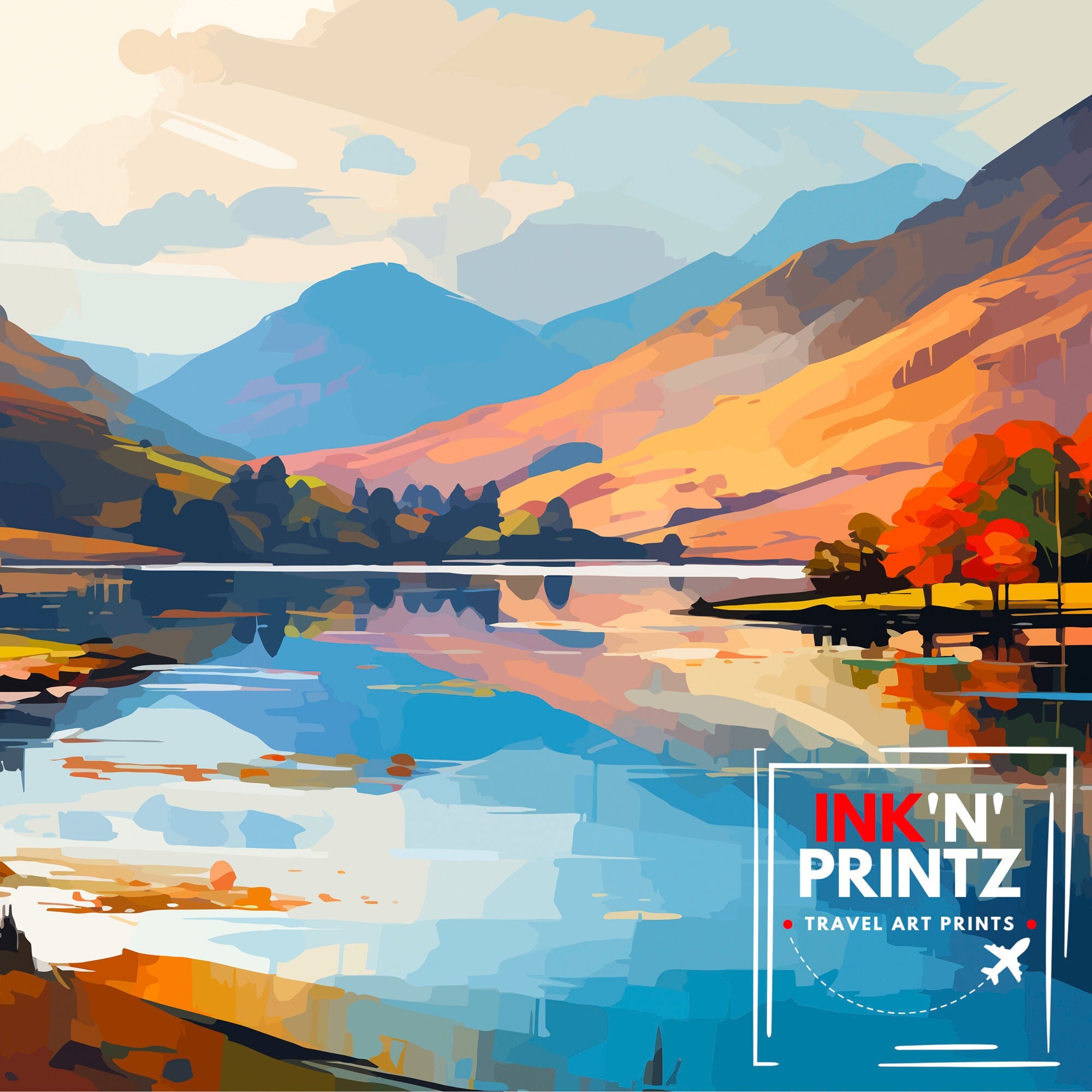 Lake District Travel Print | Lake District Print | Lake District Art | Lake District Poster | The Lake District | Travel Print