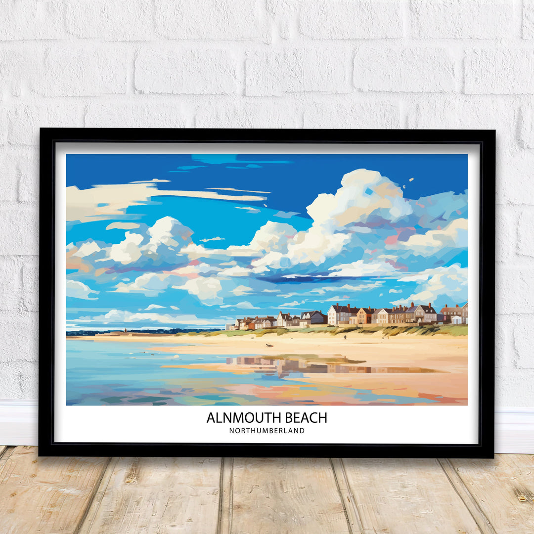 Alnmouth Beach Northumberland Travel Poster Alnmouth