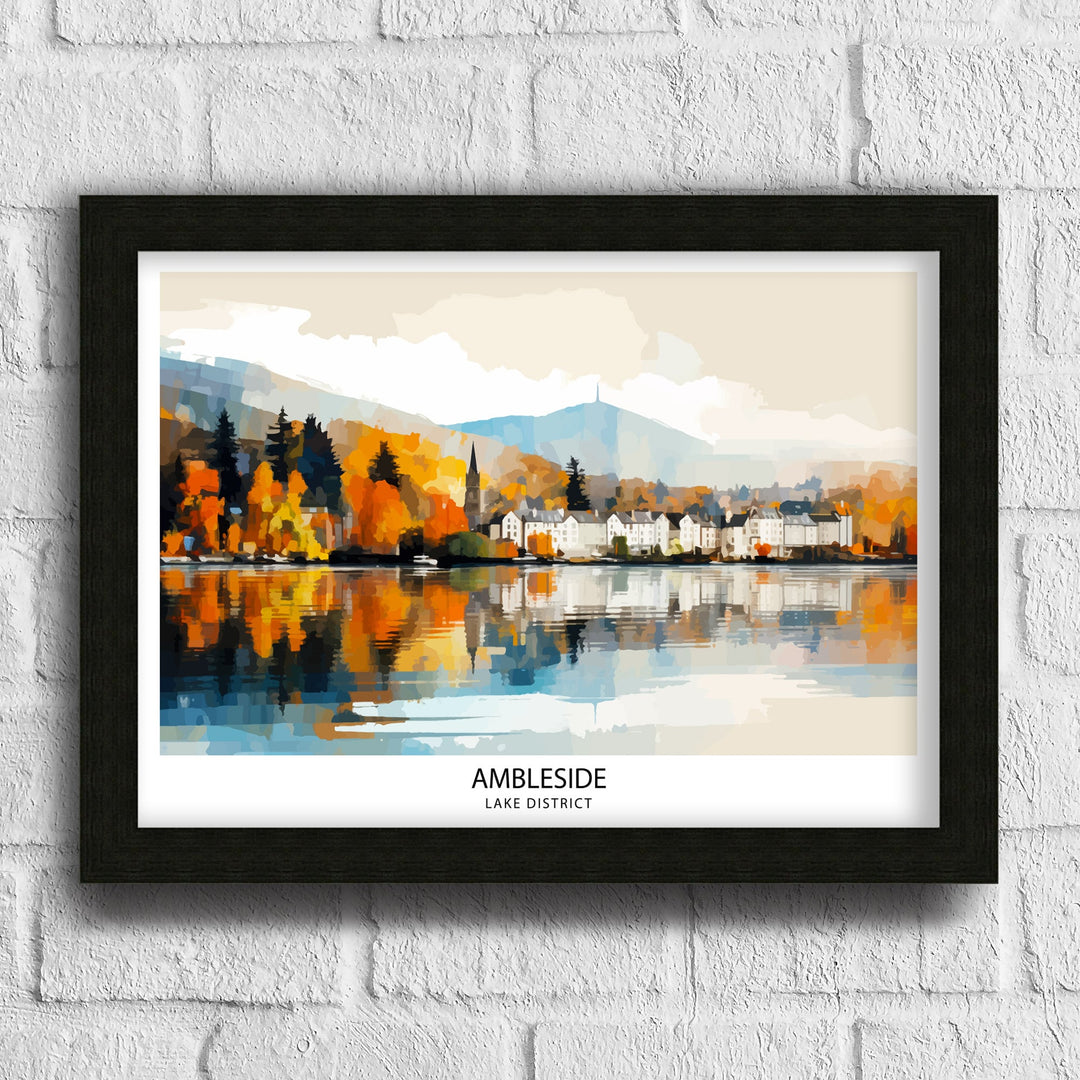 Ambleside Lake District Travel Poster Lake District