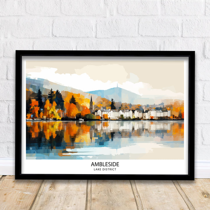 Ambleside Lake District Travel Poster Lake District