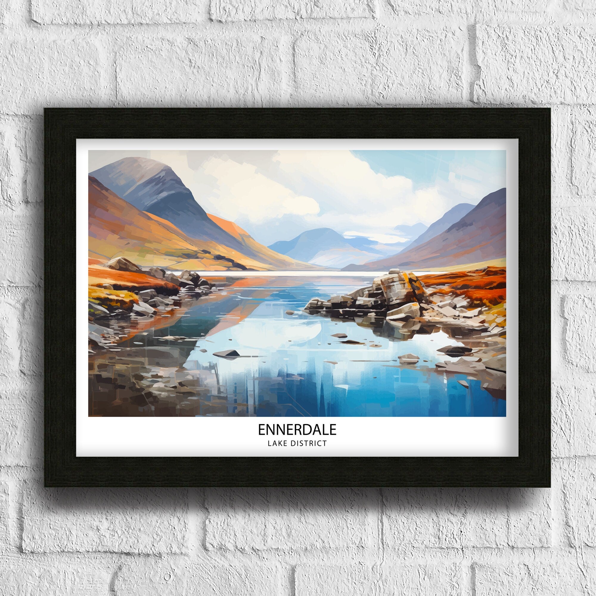 Ennerdale Water Lake District Travel Print Lake District Wall Decor Lake District Home Living Decor Ennerdale Water Illustration Travel