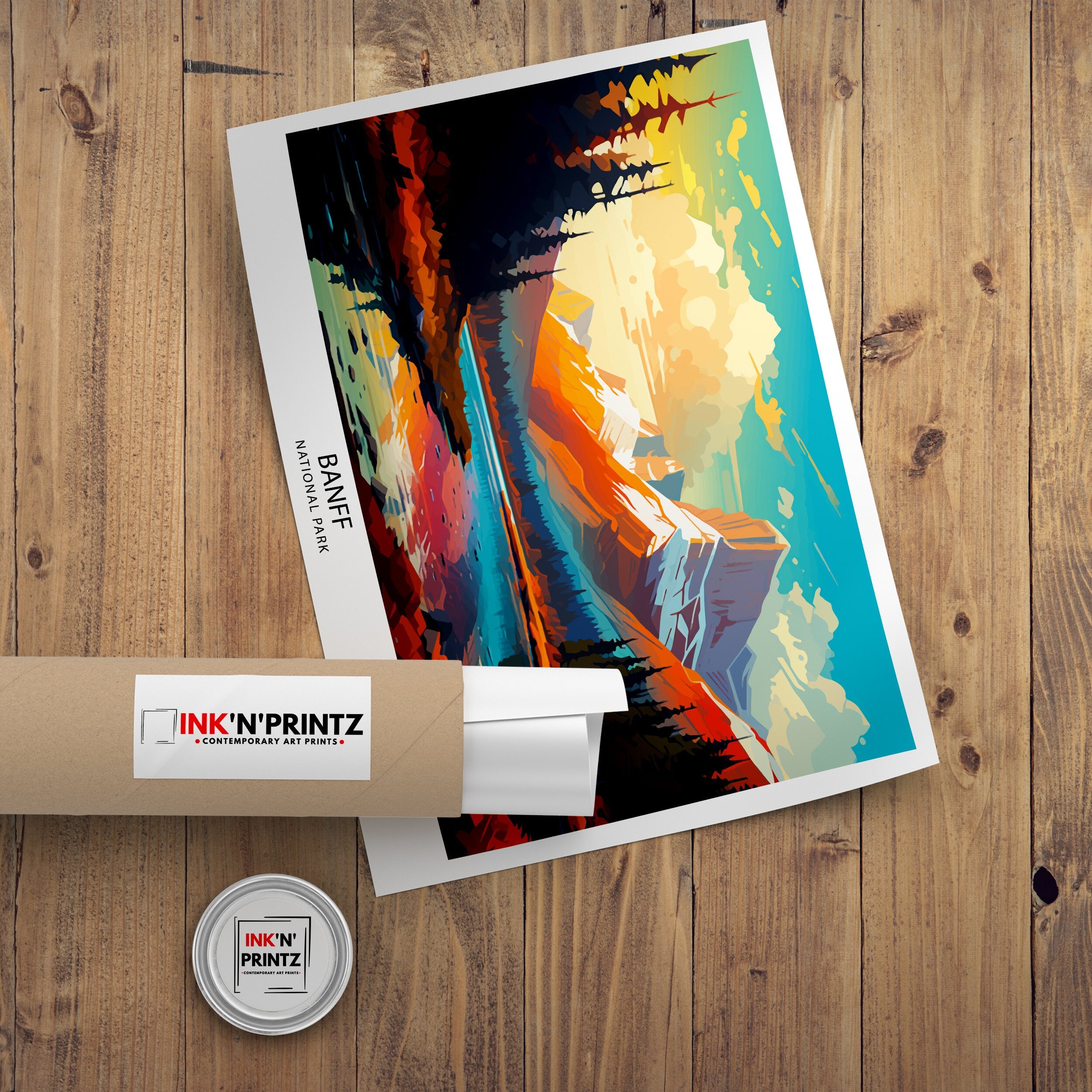 Banff National Park Travel Print Banff Wall Decor Banff Home Decor Banff Canada Illustration Travel Poster Gift For Banff Canada Home Decor