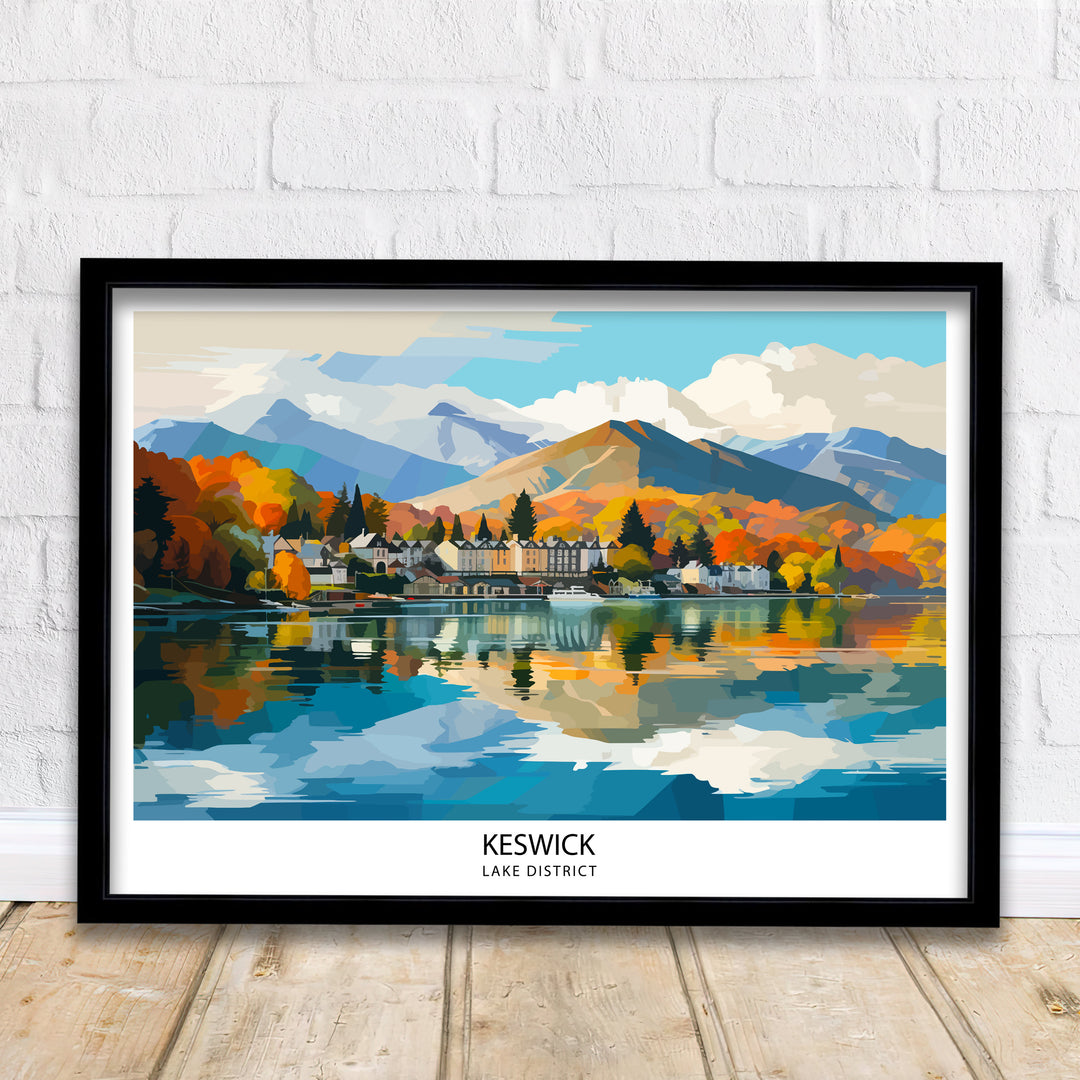 Keswick Lake District Travel Poster Lake District