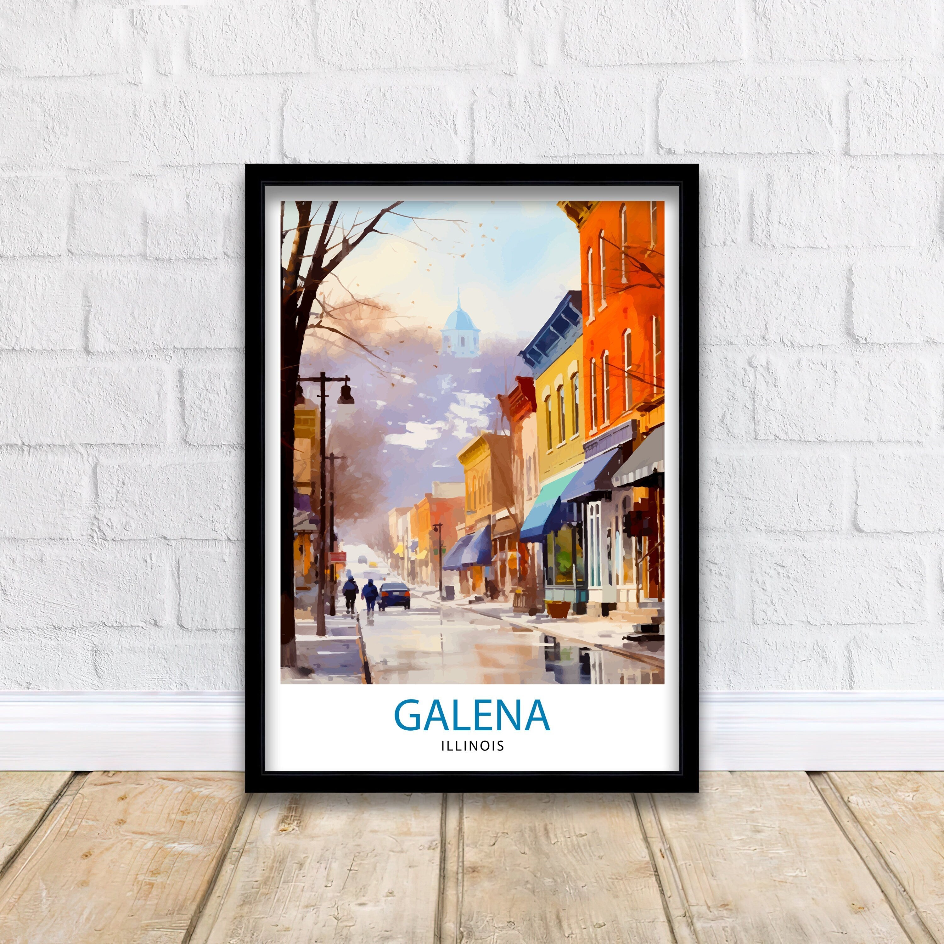Galena Illinois Print| Historic Town Art Galena Main Street Poster Illinois Landscape Decor Midwest Charm Wall Art