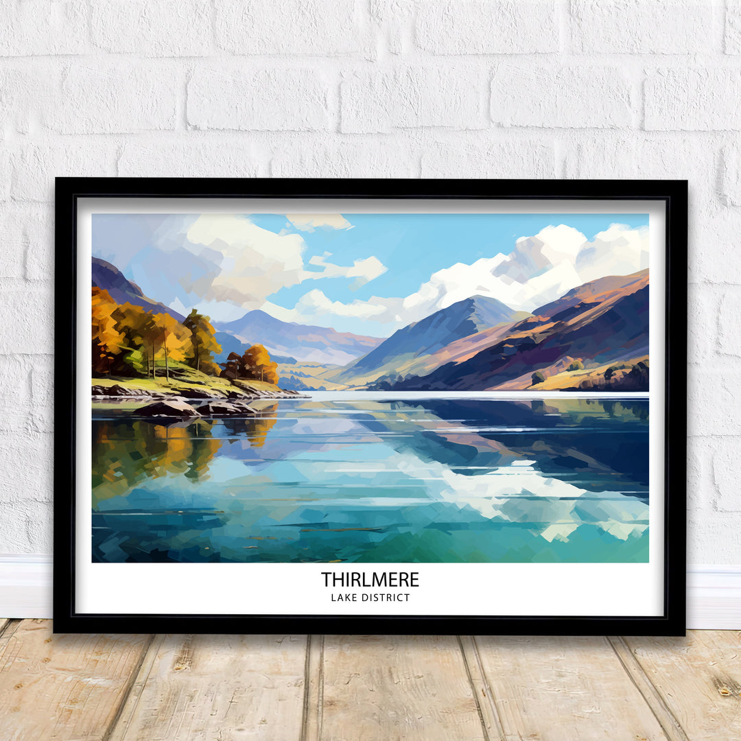 Thirlmere Lake District Travel Poster Lake District