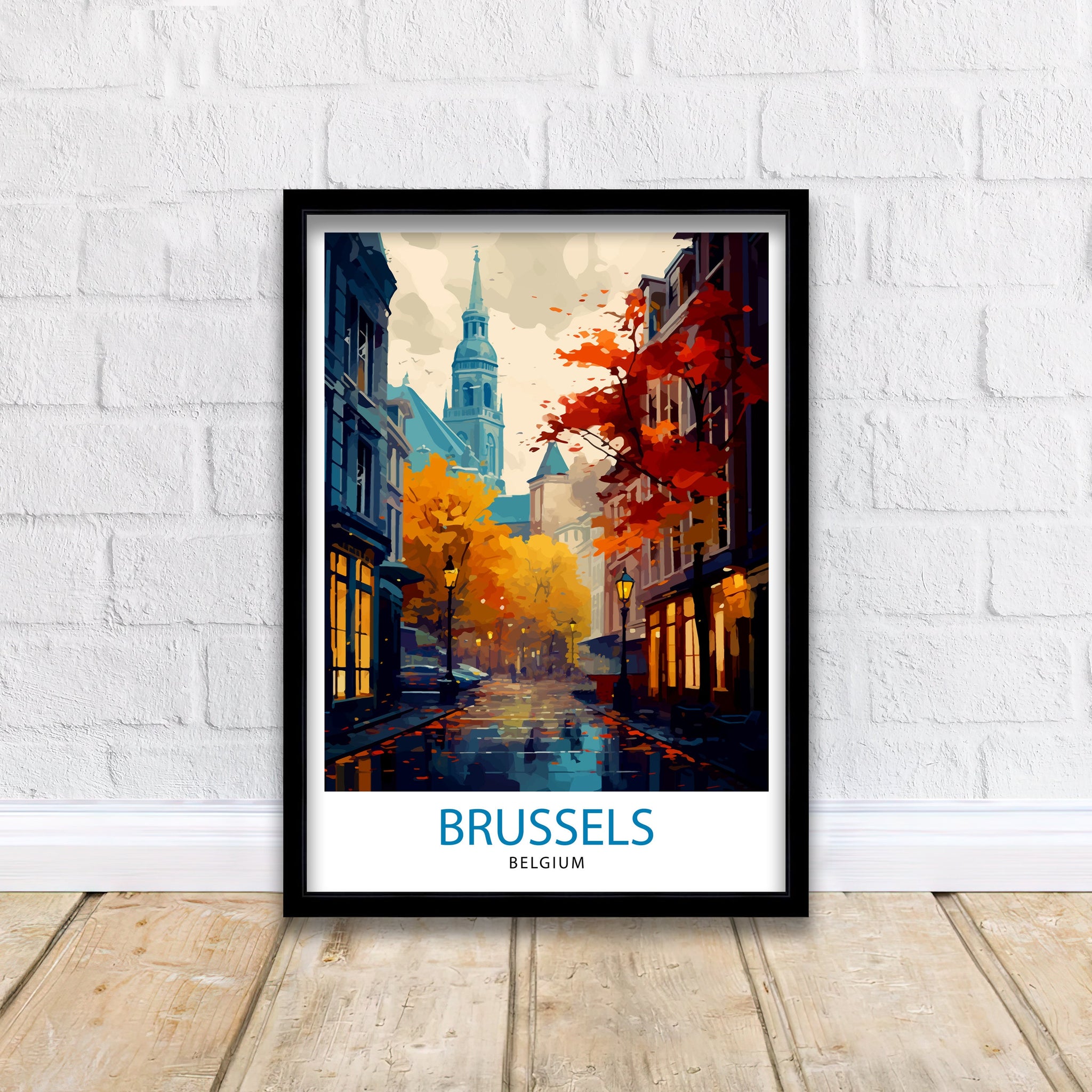 Brussels Belgium Travel Print Brussels Wall Decor Brussels Poster Belgium Travel Prints Brussels Art Print Brussels Illustration Brussels