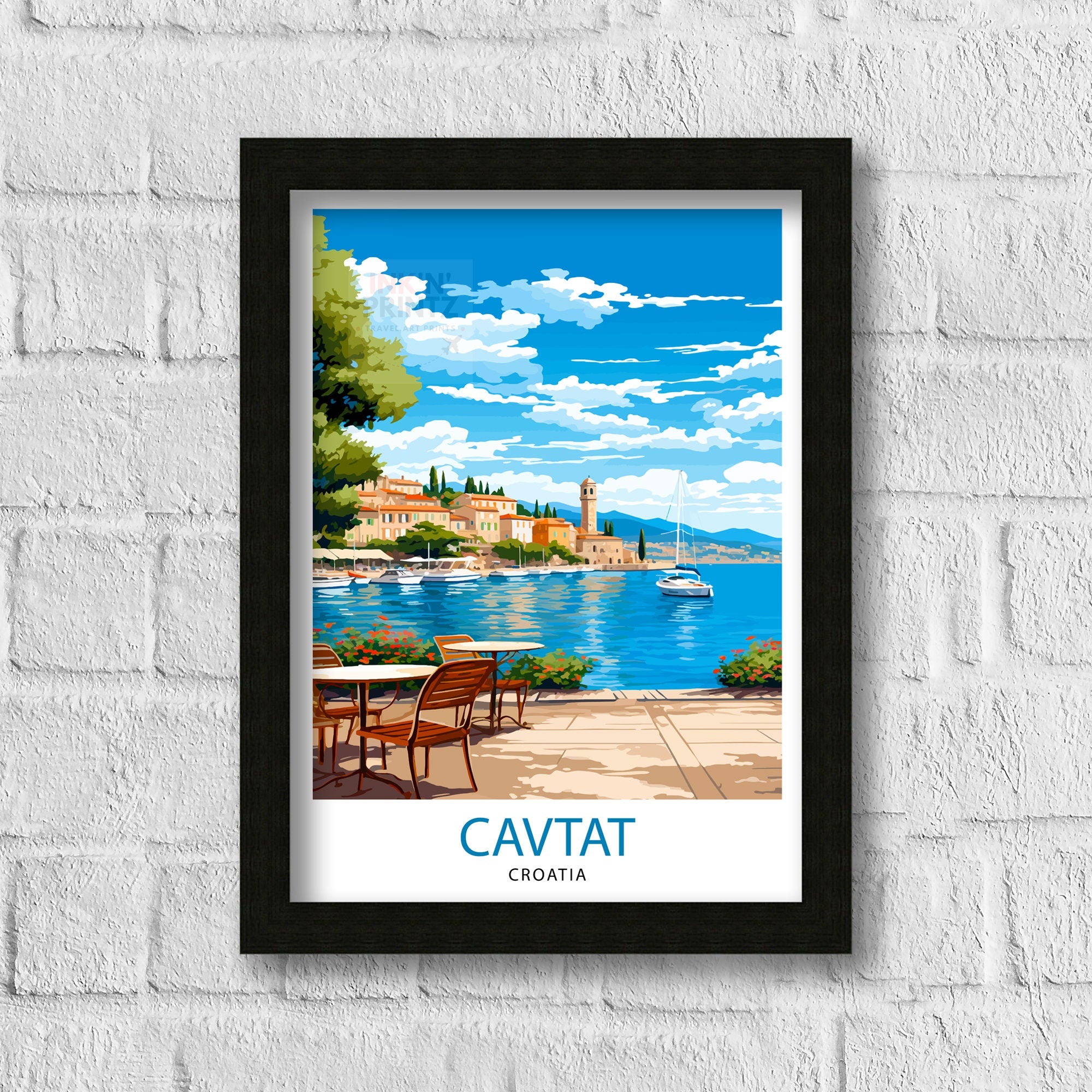 Cavtat Croatia Travel Print Cavtat Wall Art Cavtat Illustration Croatia Travel Poster Cavtat Home Decor Cavtat Gift