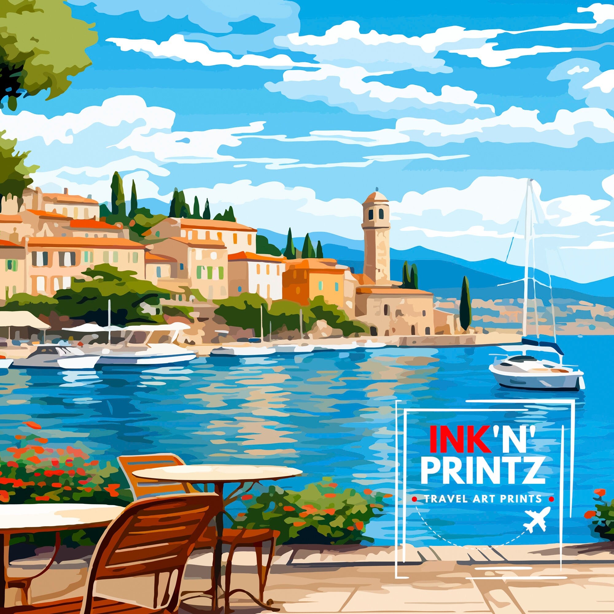 Cavtat Croatia Travel Print Cavtat Wall Art Cavtat Illustration Croatia Travel Poster Cavtat Home Decor Cavtat Gift