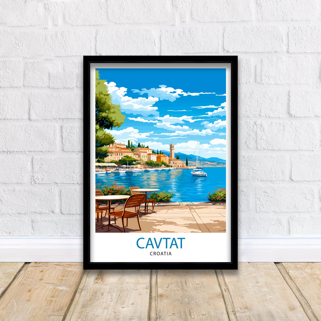 Cavtat Croatia Travel Poster Cavtat Wall Art Cavtat Illustration Croatia Travel Poster Cavtat Home Decor Cavtat Gift