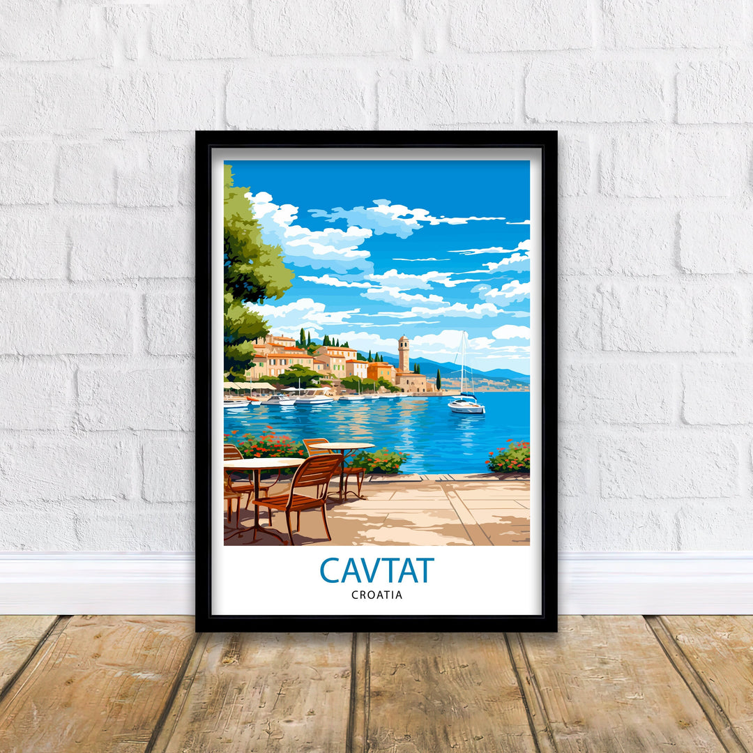 Cavtat Croatia Travel Poster Cavtat Wall Art Cavtat Illustration Croatia Travel Poster Cavtat Home Decor Cavtat Gift