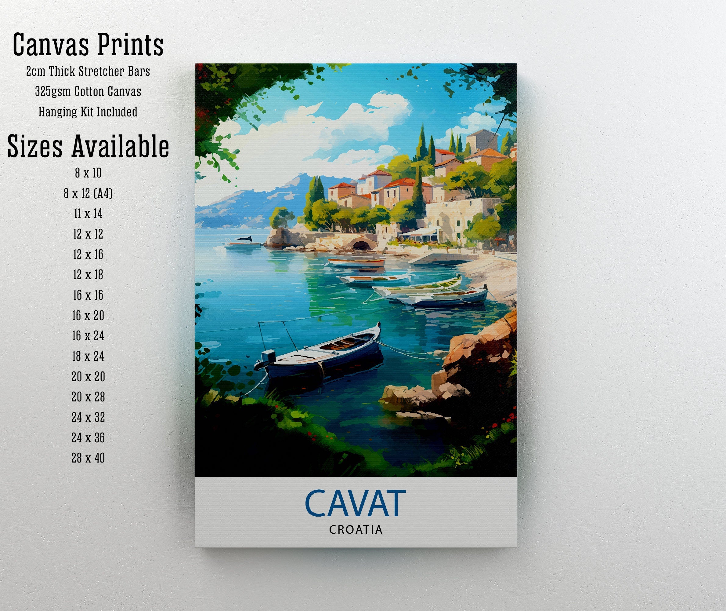 Cavtat Croatia Travel Print Cavtat Wall Art Cavtat Illustration Croatia Travel Poster Cavtat Home Decor Cavtat Gift