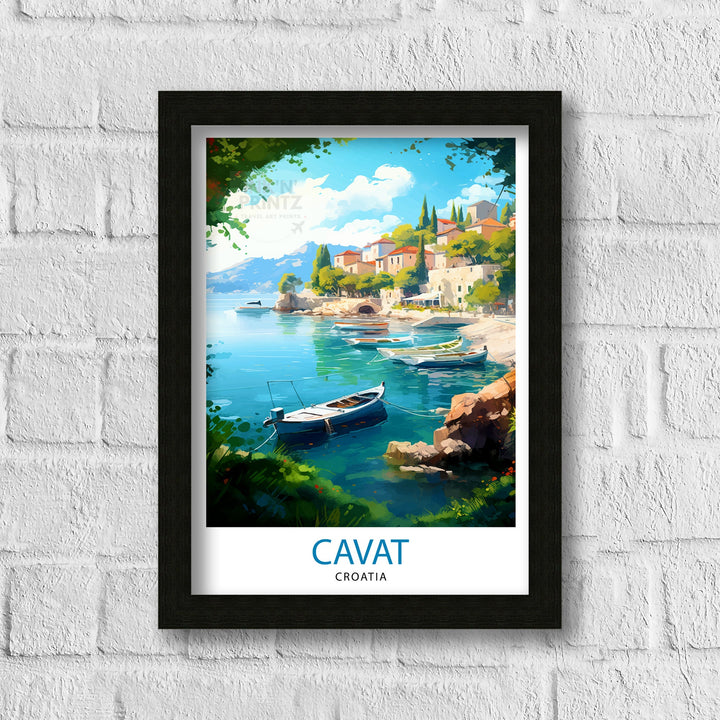 Cavtat Croatia Travel Poster Cavtat Wall Art Cavtat Illustration Croatia Travel Poster Cavtat Home Decor Cavtat Gift