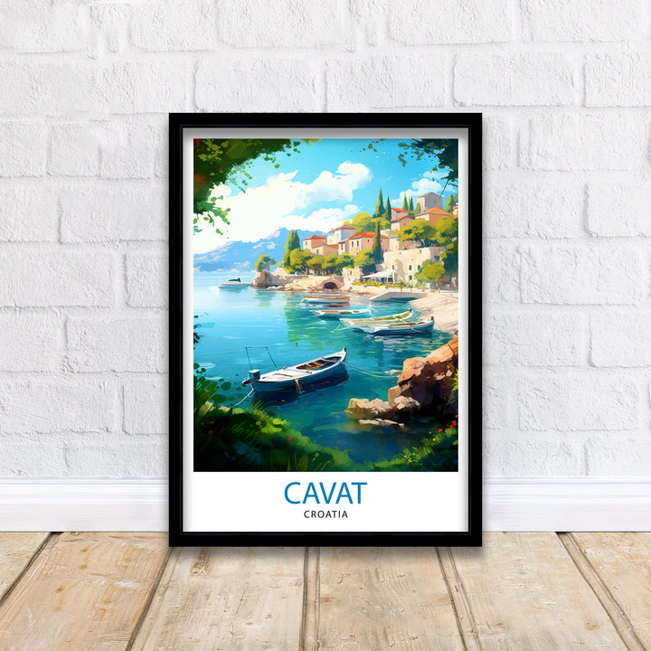 Cavtat Croatia Travel Poster Cavtat Wall Art Cavtat Illustration Croatia Travel Poster Cavtat Home Decor Cavtat Gift