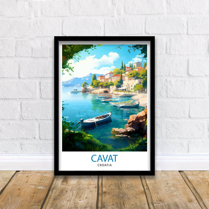 Cavtat Croatia Travel Poster Cavtat Wall Art Cavtat Illustration Croatia Travel Poster Cavtat Home Decor Cavtat Gift