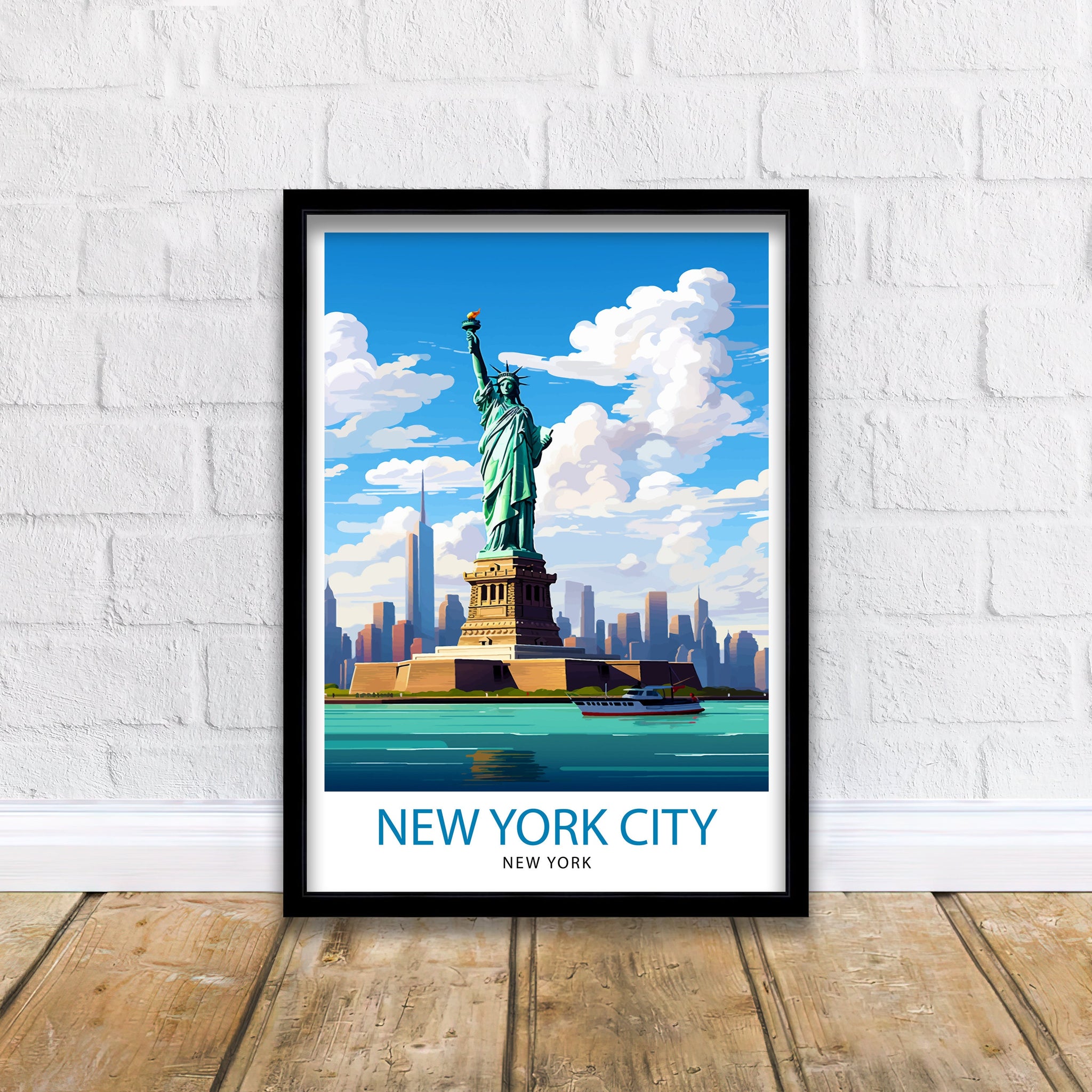 New York City Travel Print| New York Wall Art NYC Illustration Travel Poster Gift for New York Home Decor