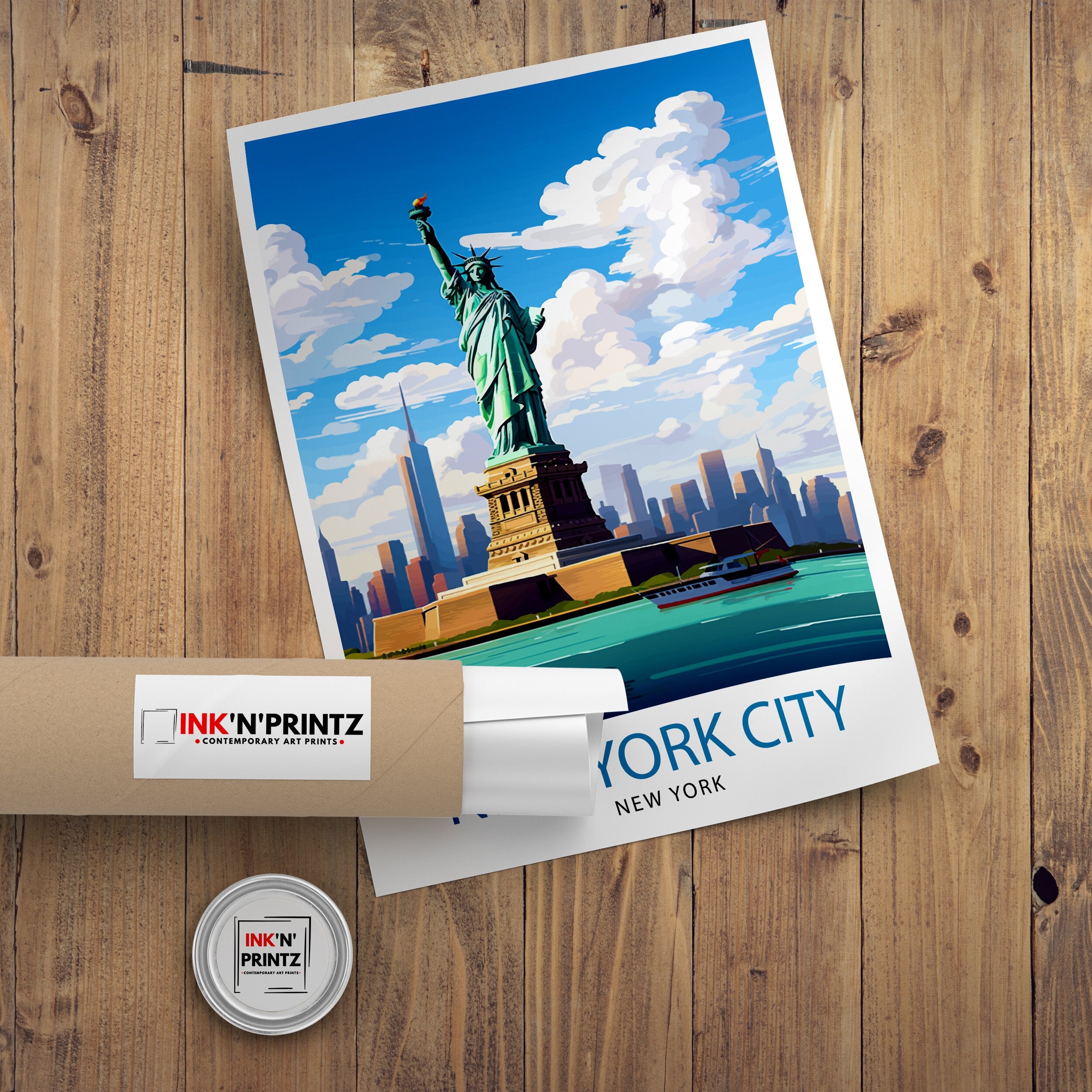 New York City Travel Print| New York Wall Art NYC Illustration Travel Poster Gift for New York Home Decor
