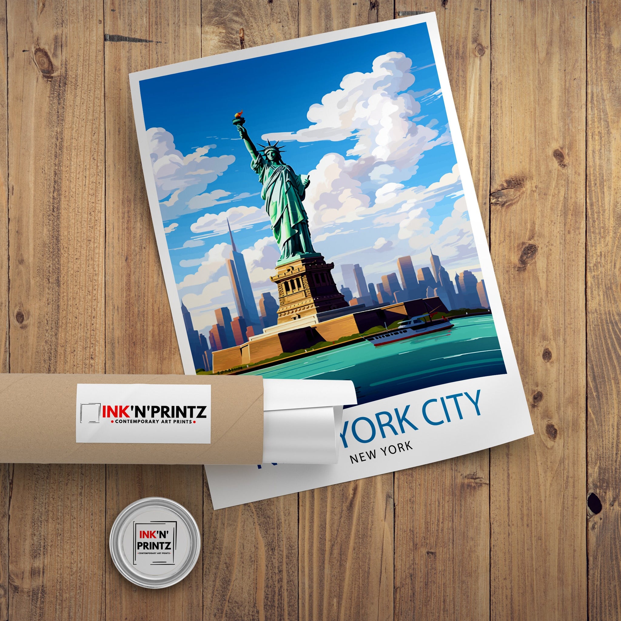 New York City Travel Print| New York Wall Art NYC Illustration Travel Poster Gift for New York Home Decor