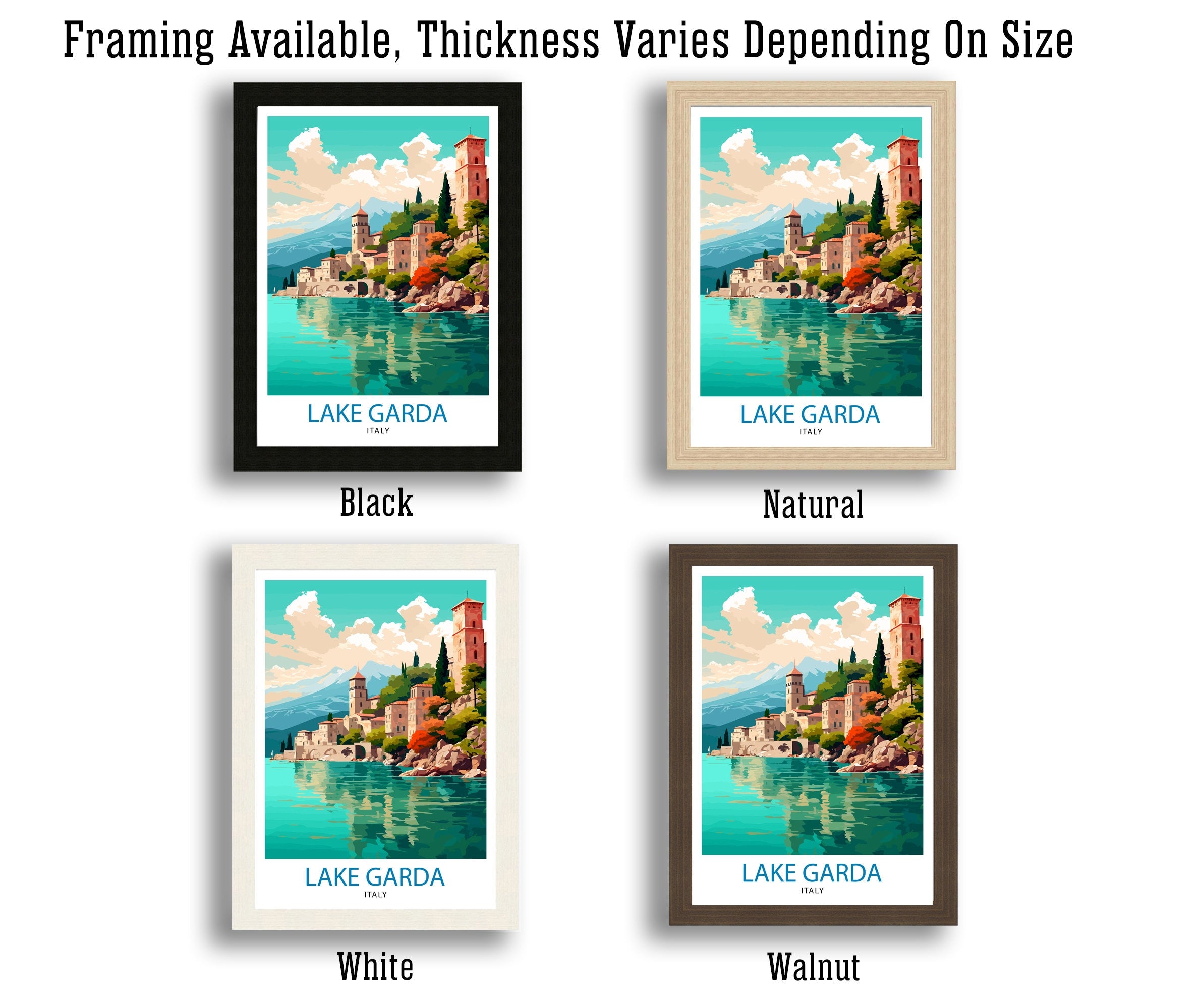 Lake Garda Italy Travel Print Lake Garda Wall Art Italy Travel Poster Lake Garda Home Decor Italy Illustration Gift for Italy Lovers