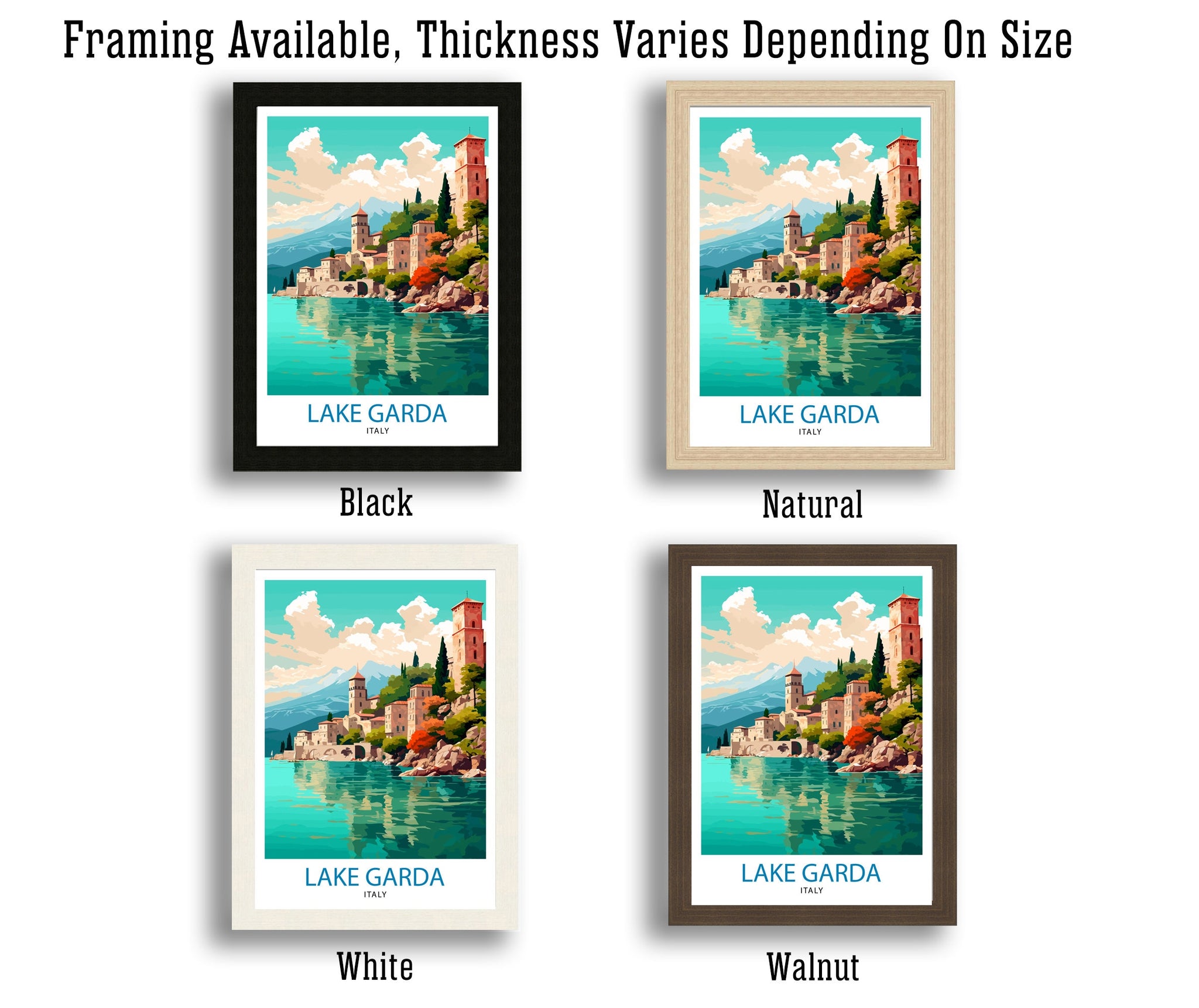 Lake Garda Italy Travel Print Lake Garda Wall Art Italy Travel Poster Lake Garda Home Decor Italy Illustration Gift for Italy Lovers