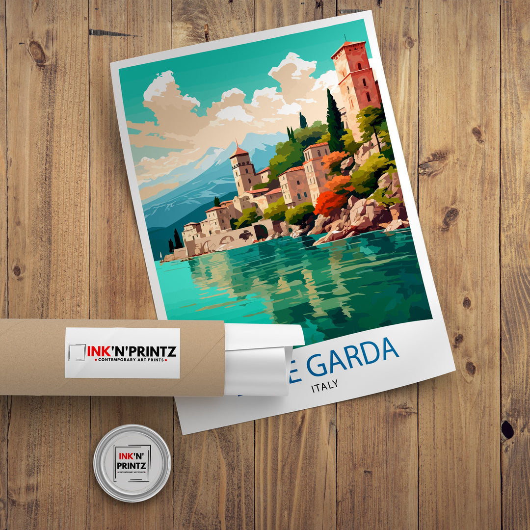 Lake Garda Italy Travel Poster Lake Garda Wall Art Italy Travel Poster Lake Garda Home Decor Italy Illustration Gift for Italy Lovers