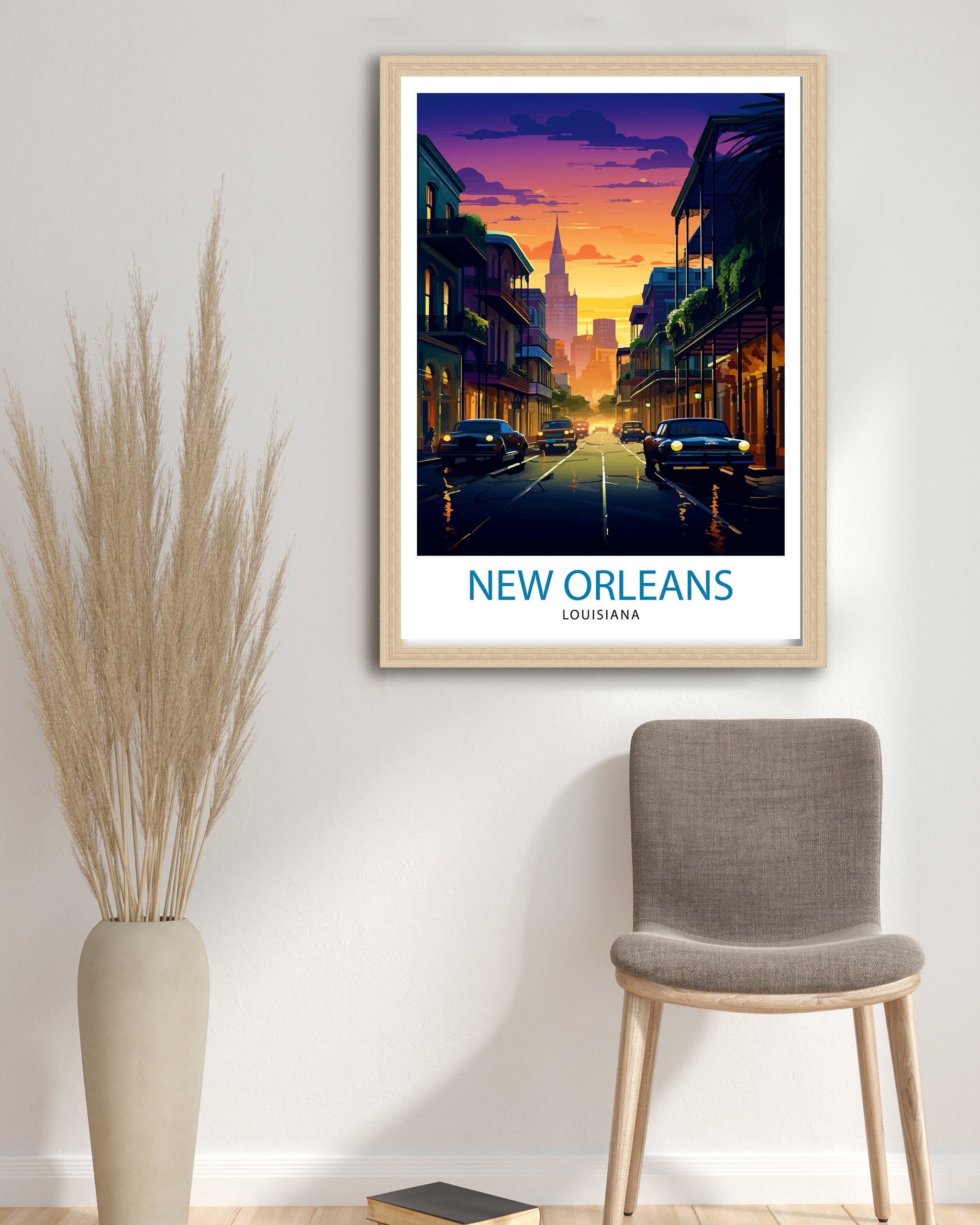 New Orleans Travel Print| New Orleans Wall Decor New Orleans Home Living Decor New Orleans Illustration Travel Poster Gift For New Orleans