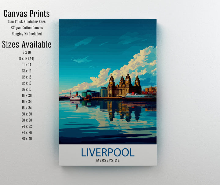 Liverpool Travel Poster Liverpool Wall Art Liverpool Home Decor Liverpool Cityscape Illustration Gift For Liverpool Lovers England Travel