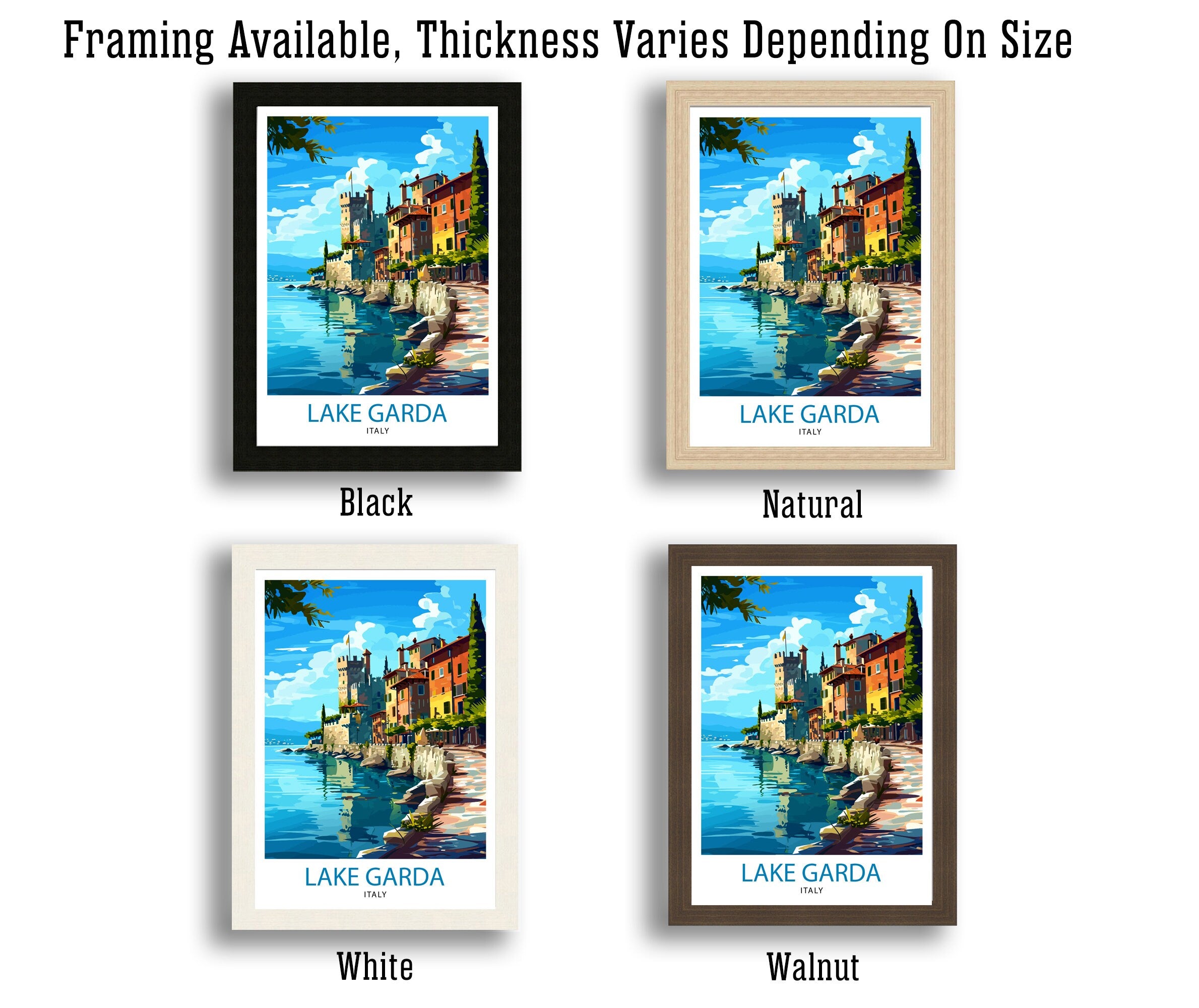 Lake Garda Italy Travel Print Lake Garda Wall Art Italy Travel Poster Lake Garda Home Decor Italy Illustration Gift for Italy Lovers