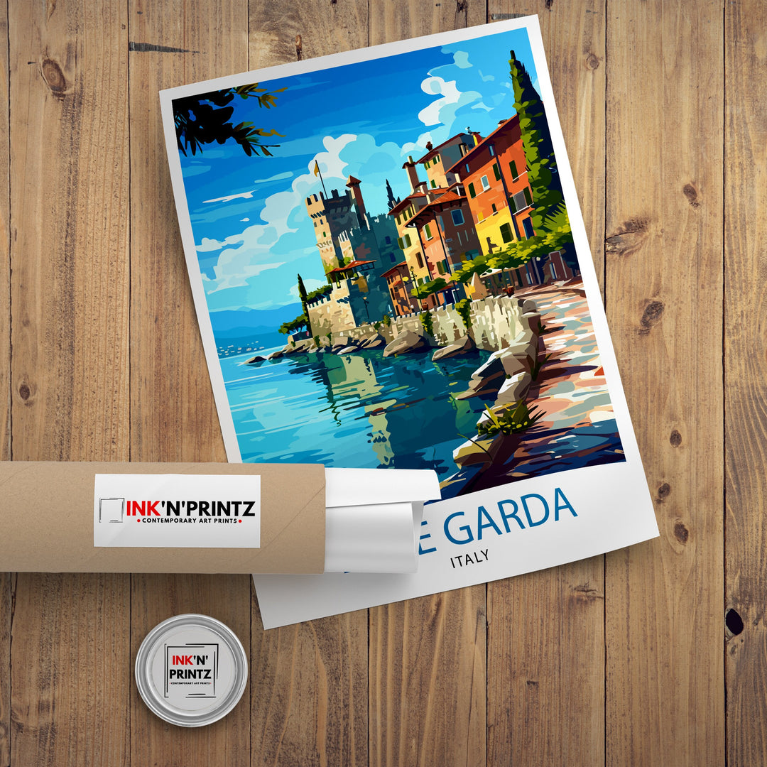 Lake Garda Italy Travel Poster Lake Garda Wall Art Italy Travel Poster Lake Garda Home Decor Italy Illustration Gift for Italy Lovers