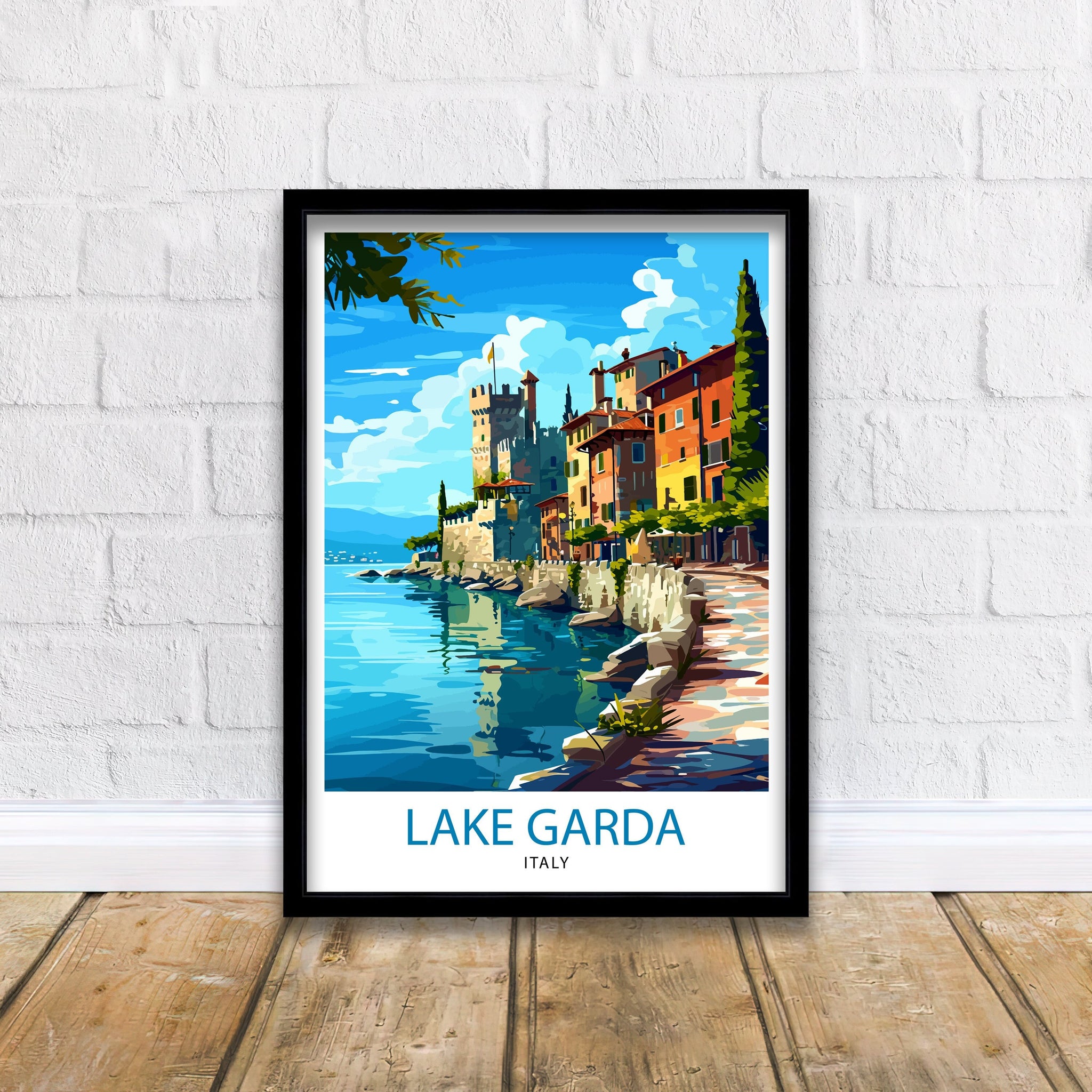 Lake Garda Italy Travel Print Lake Garda Wall Art Italy Travel Poster Lake Garda Home Decor Italy Illustration Gift for Italy Lovers