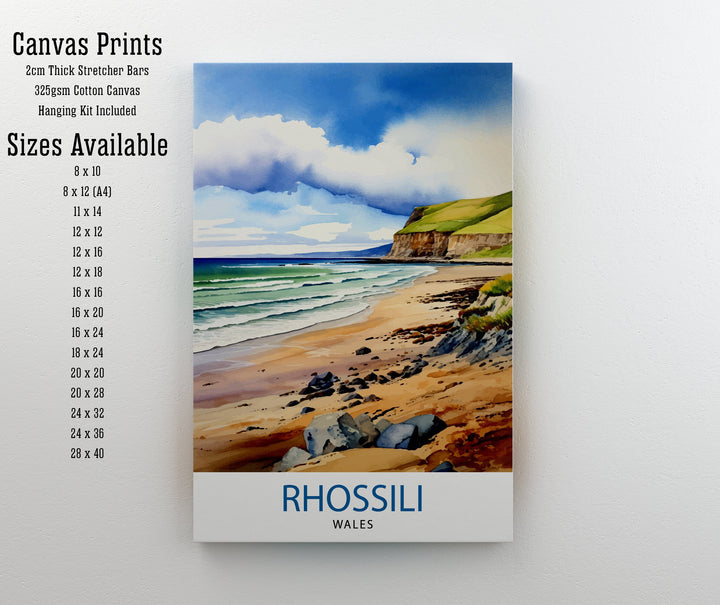 Rhossili Wales Poster Stunning Welsh Coastline Art Rhossili Bay Poster Gower Peninsula