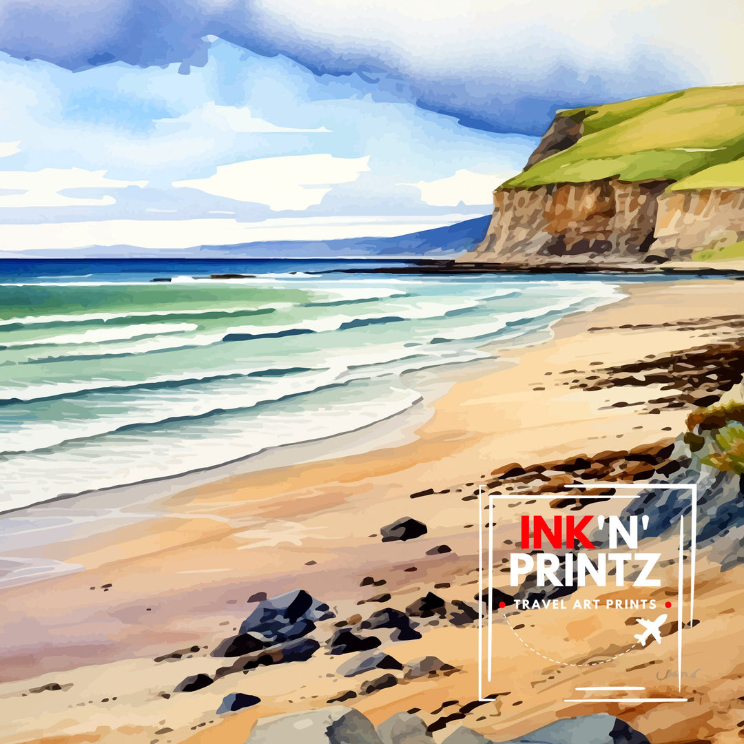 Rhossili Wales Poster Stunning Welsh Coastline Art Rhossili Bay Poster Gower Peninsula