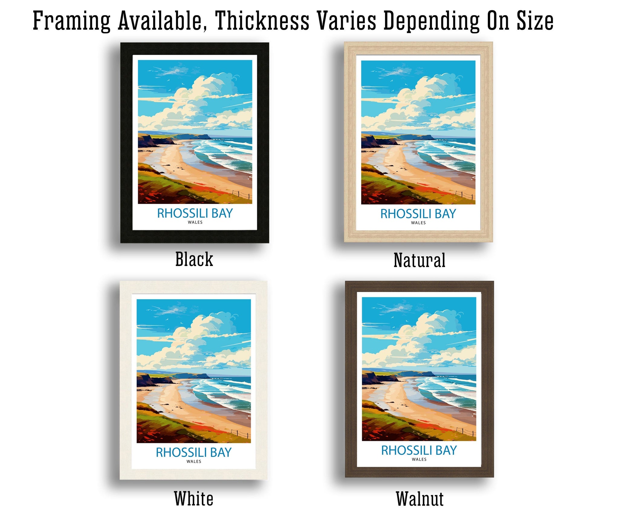 Rhossili Wales Print Stunning Welsh Coastline Art Rhossili Bay Poster Gower Peninsula Wall Decor Welsh Beach Landscape Natural Beauty