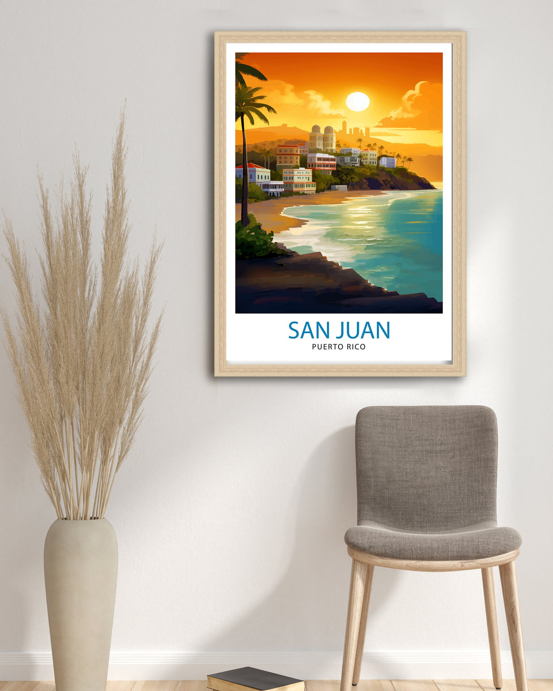 San Juan Puerto Rico Poster Old San Juan Art Colorful Cityscape Poster Caribbean Island