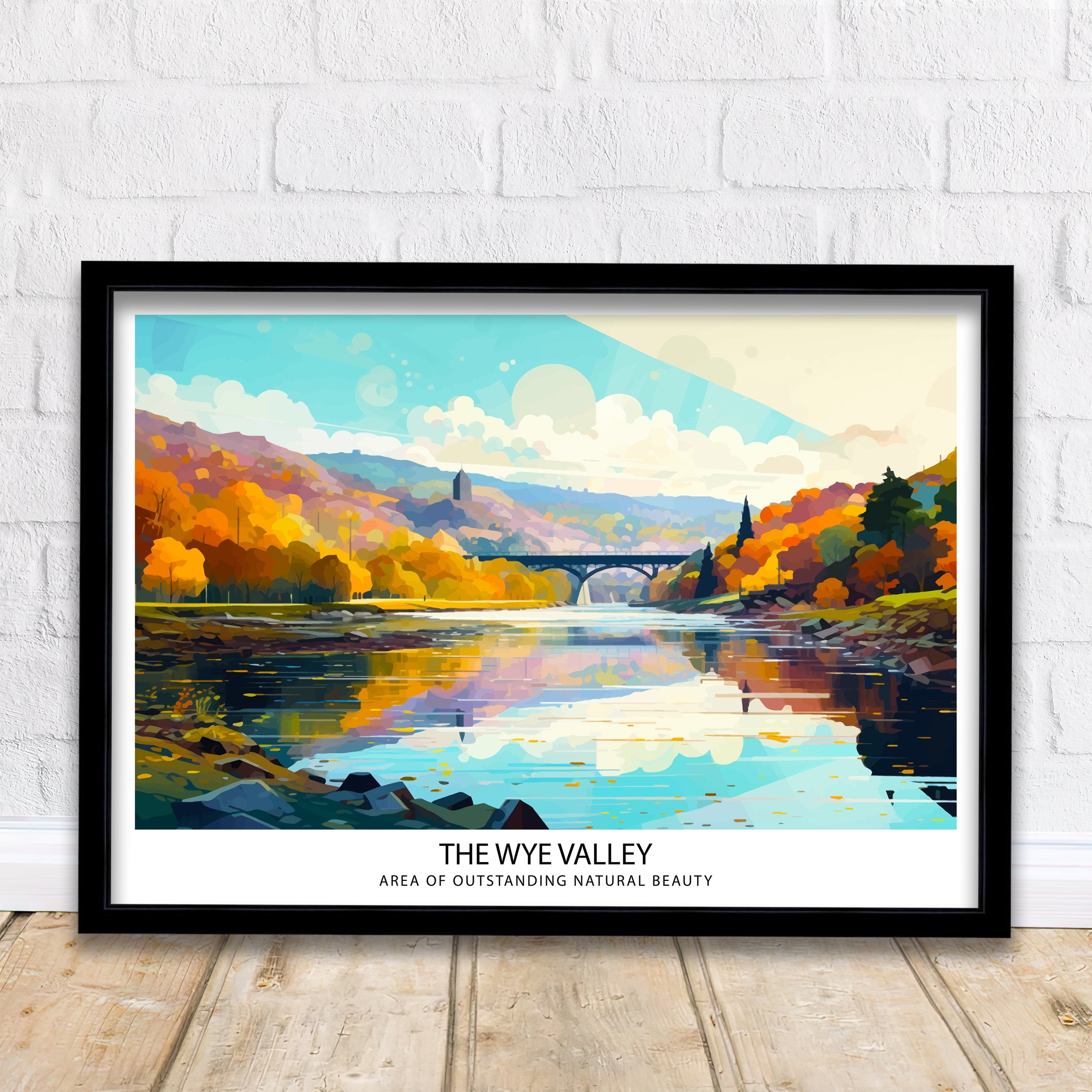 Wye Valley Travel Print Wye Valley Wall Art Wye Valley Home Decor Wye Valley Illustration Travel Poster Gift for Wye Valley UK Travel Print