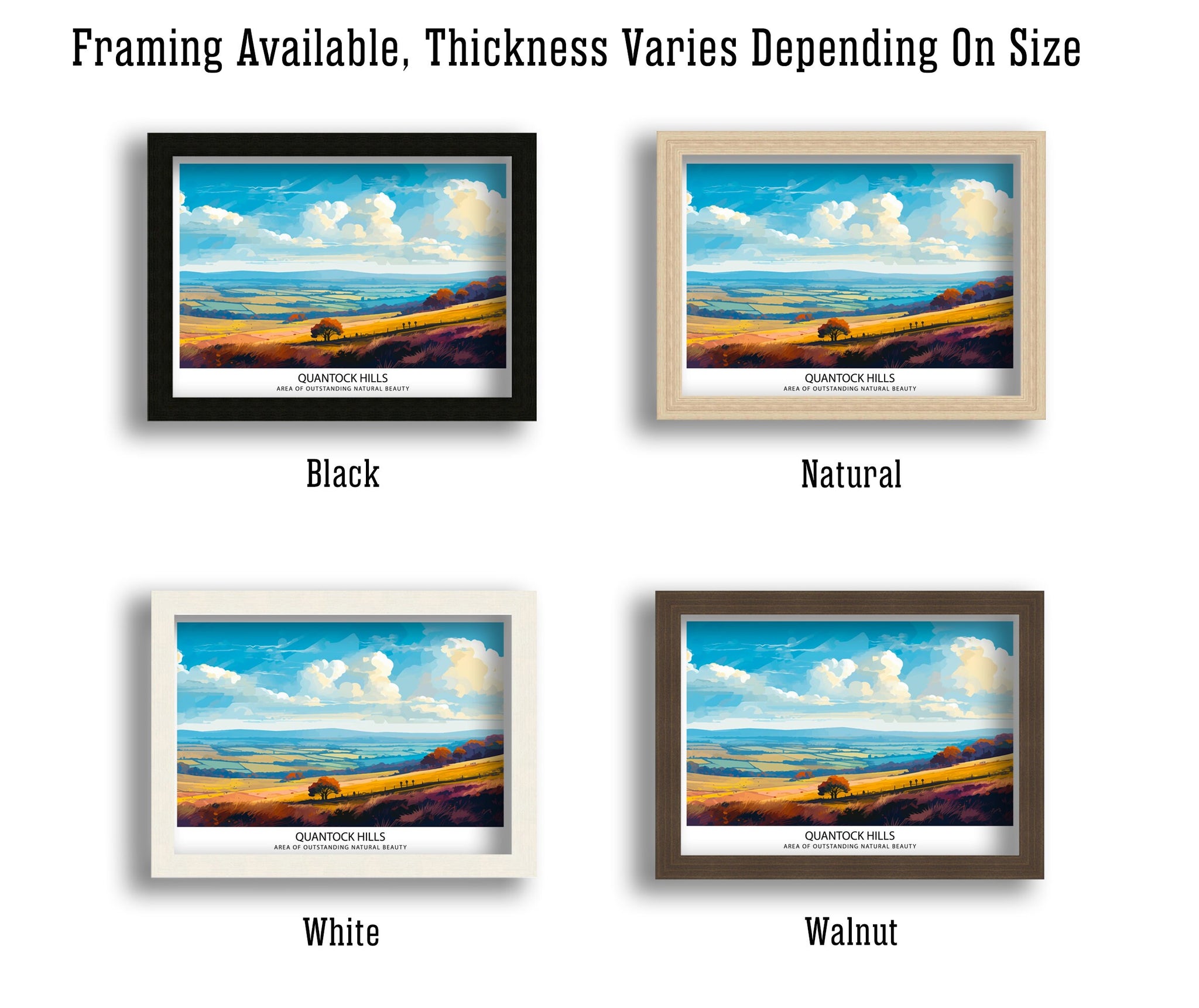 Quantock Hills Travel Print | Somerset Print| Quantock Hills Print| Quantock Print| Somerset Countyside| Somerset Hills Print
