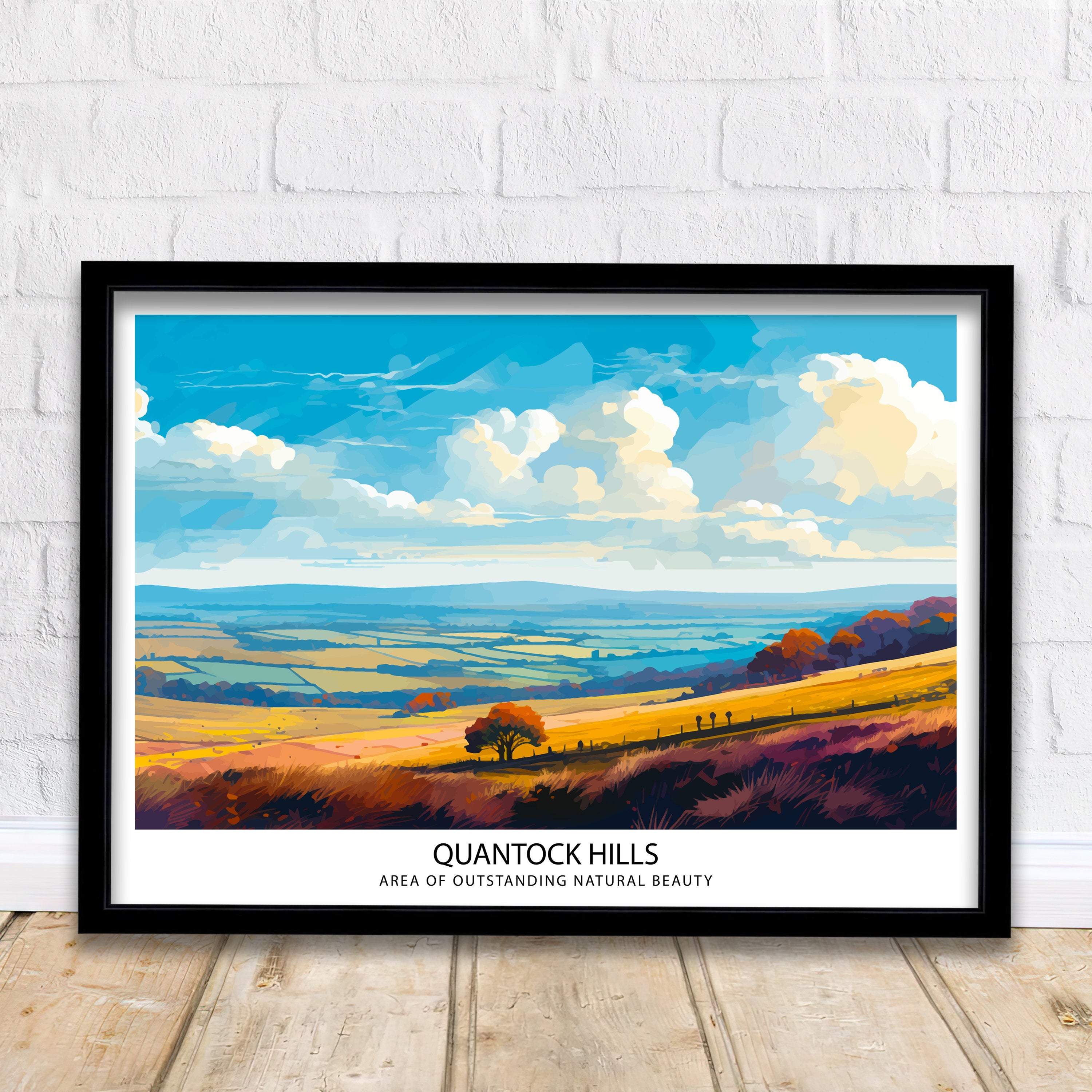 Quantock Hills Travel Print | Somerset Print| Quantock Hills Print| Quantock Print| Somerset Countyside| Somerset Hills Print