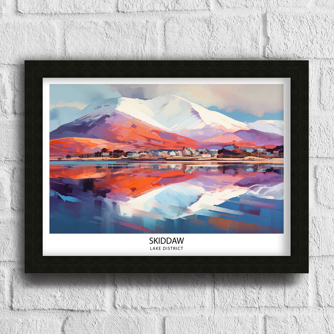 Skiddaw Lake District Travel Poster Wall Art Decor Skiddaw Illustration Travel Poster Gift Lake District Home Decor