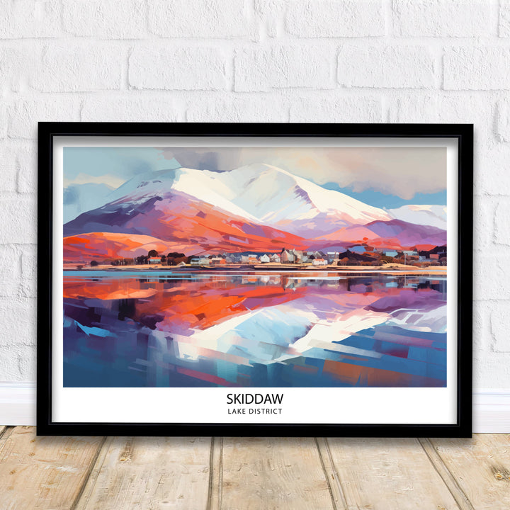 Skiddaw Lake District Travel Poster Wall Art Decor Skiddaw Illustration Travel Poster Gift Lake District Home Decor