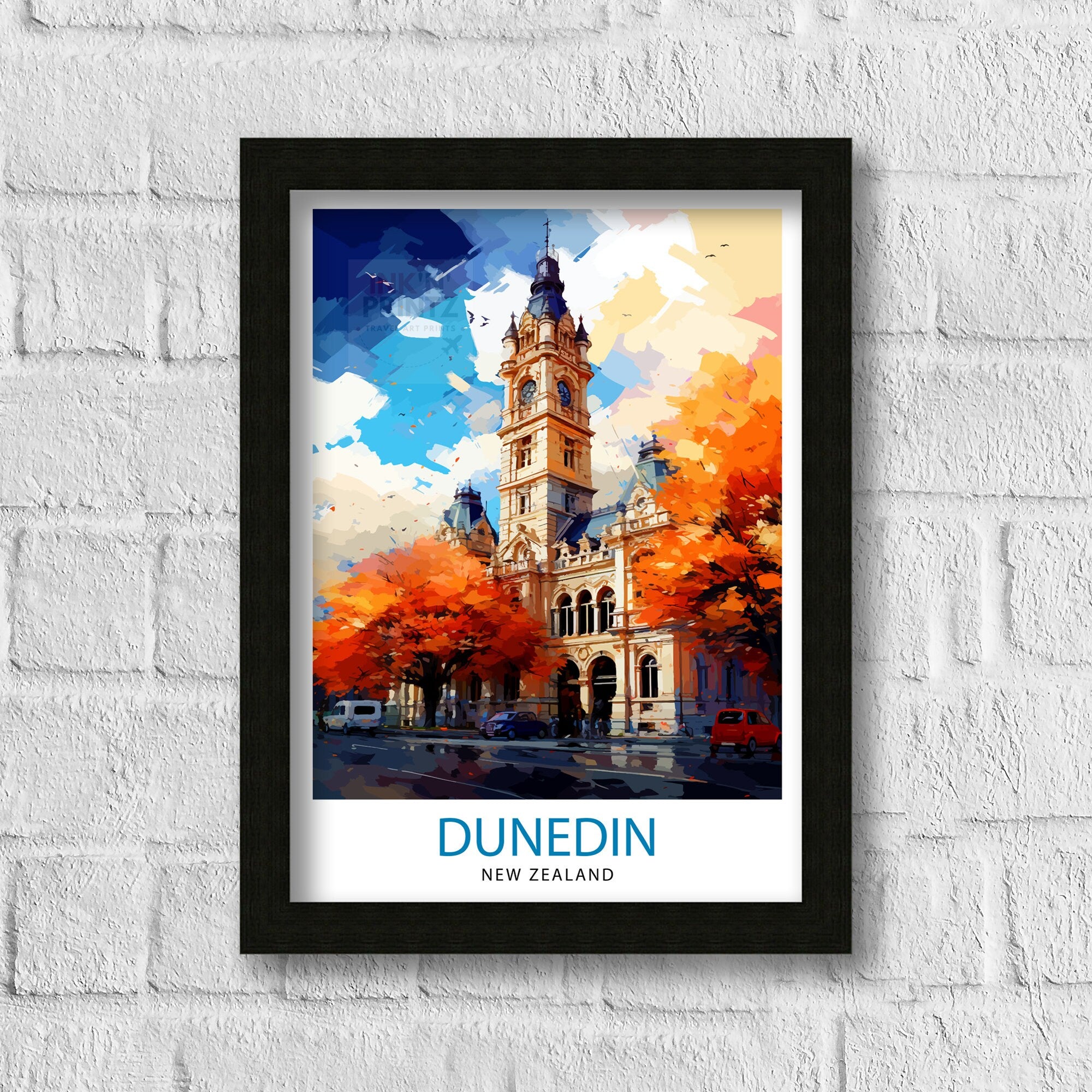 Dunedin New Zealand Print Otago Peninsula Art Dunedin Cityscape Poster New Zealand Landscape Wall Art Southern Charm Decor