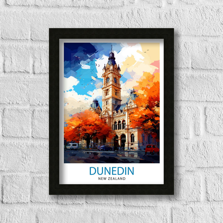 Dunedin New Zealand Poster Otago Peninsula Art Dunedin Cityscape Poster New Zealand Landscape Wall Art Southern Charm Decor