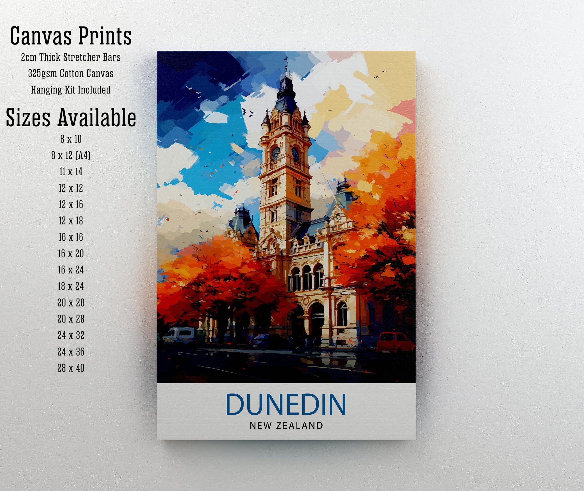 Dunedin New Zealand Print Otago Peninsula Art Dunedin Cityscape Poster New Zealand Landscape Wall Art Southern Charm Decor