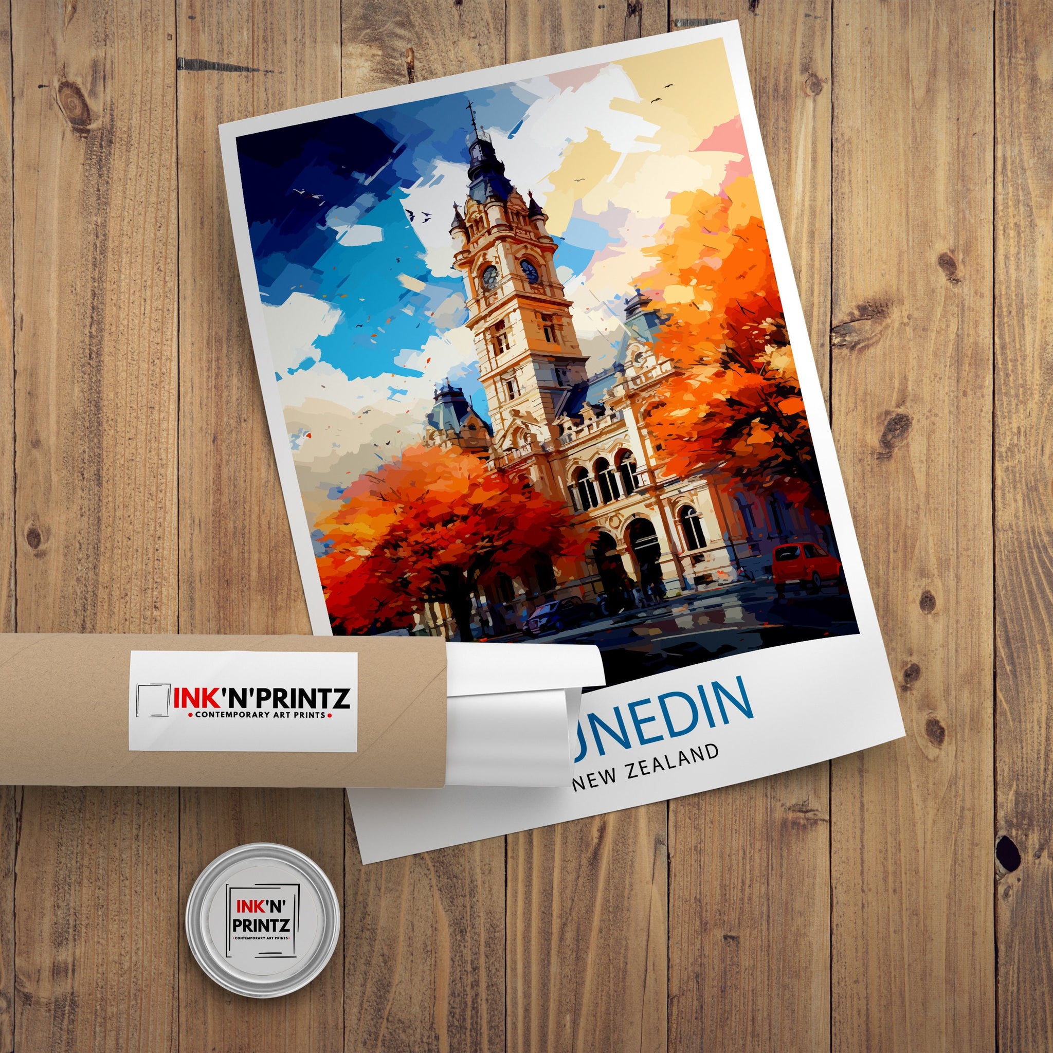 Dunedin New Zealand Print Otago Peninsula Art Dunedin Cityscape Poster New Zealand Landscape Wall Art Southern Charm Decor