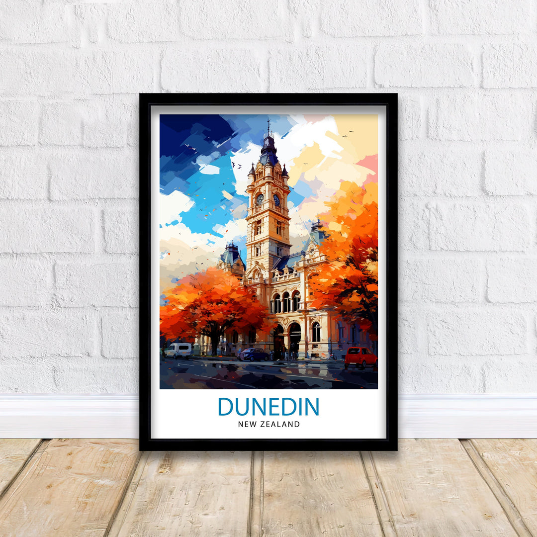 Dunedin New Zealand Poster Otago Peninsula Art Dunedin Cityscape Poster New Zealand Landscape Wall Art Southern Charm Decor