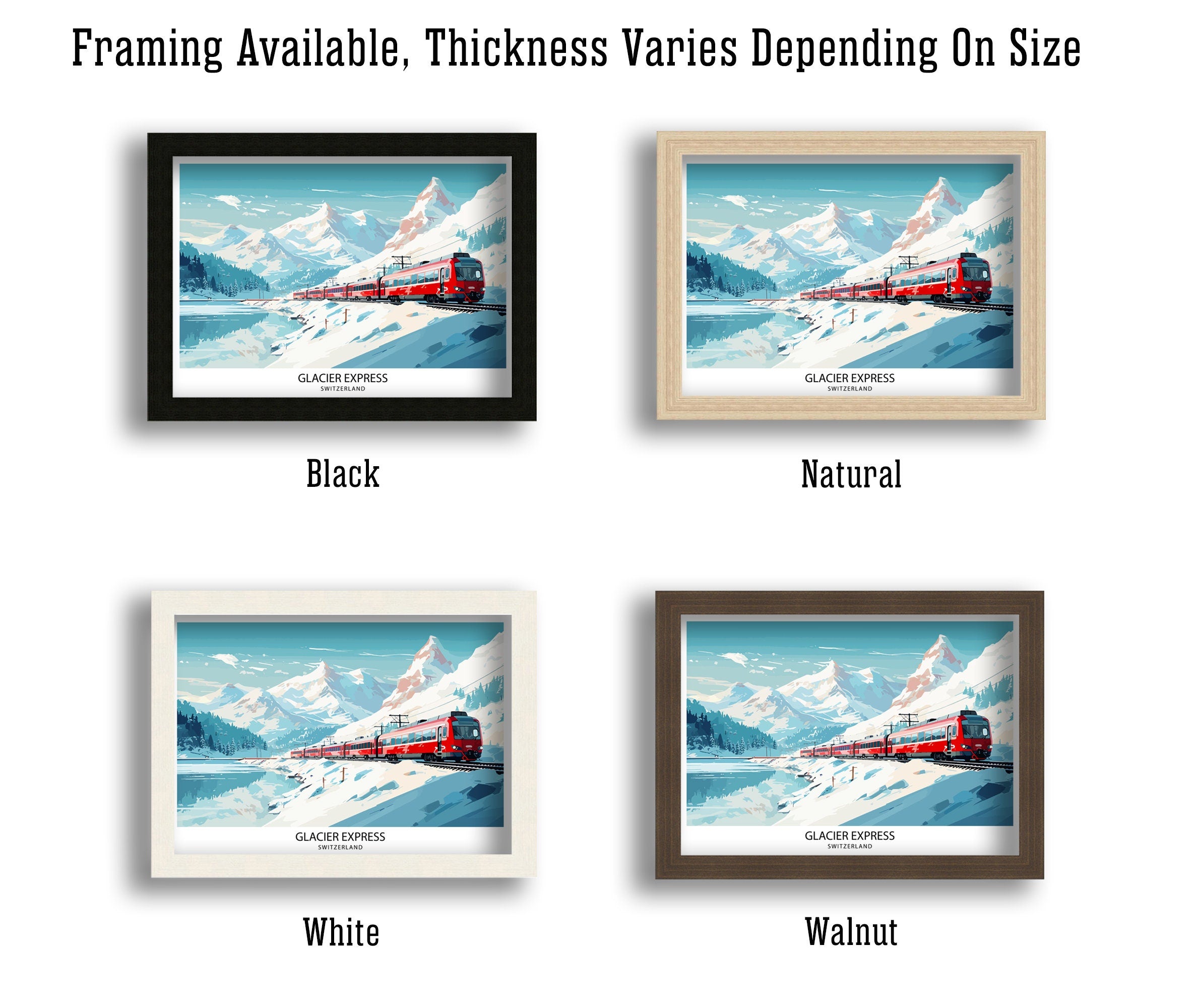 Glacier Express Train Print Swiss Alps Railway Poster Scenic Train Journey Art Switzerland Travel Decor Alpine Adventure Wall Art Railway