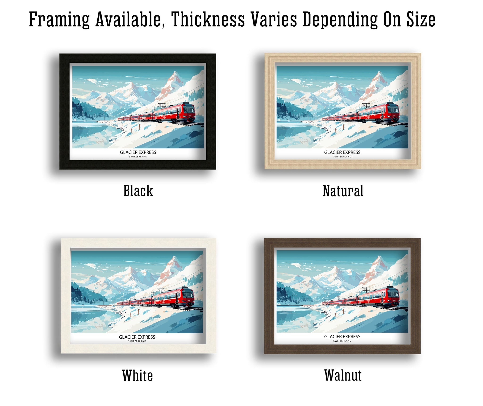 Glacier Express Train Print Swiss Alps Railway Poster Scenic Train Journey Art Switzerland Travel Decor Alpine Adventure Wall Art Railway