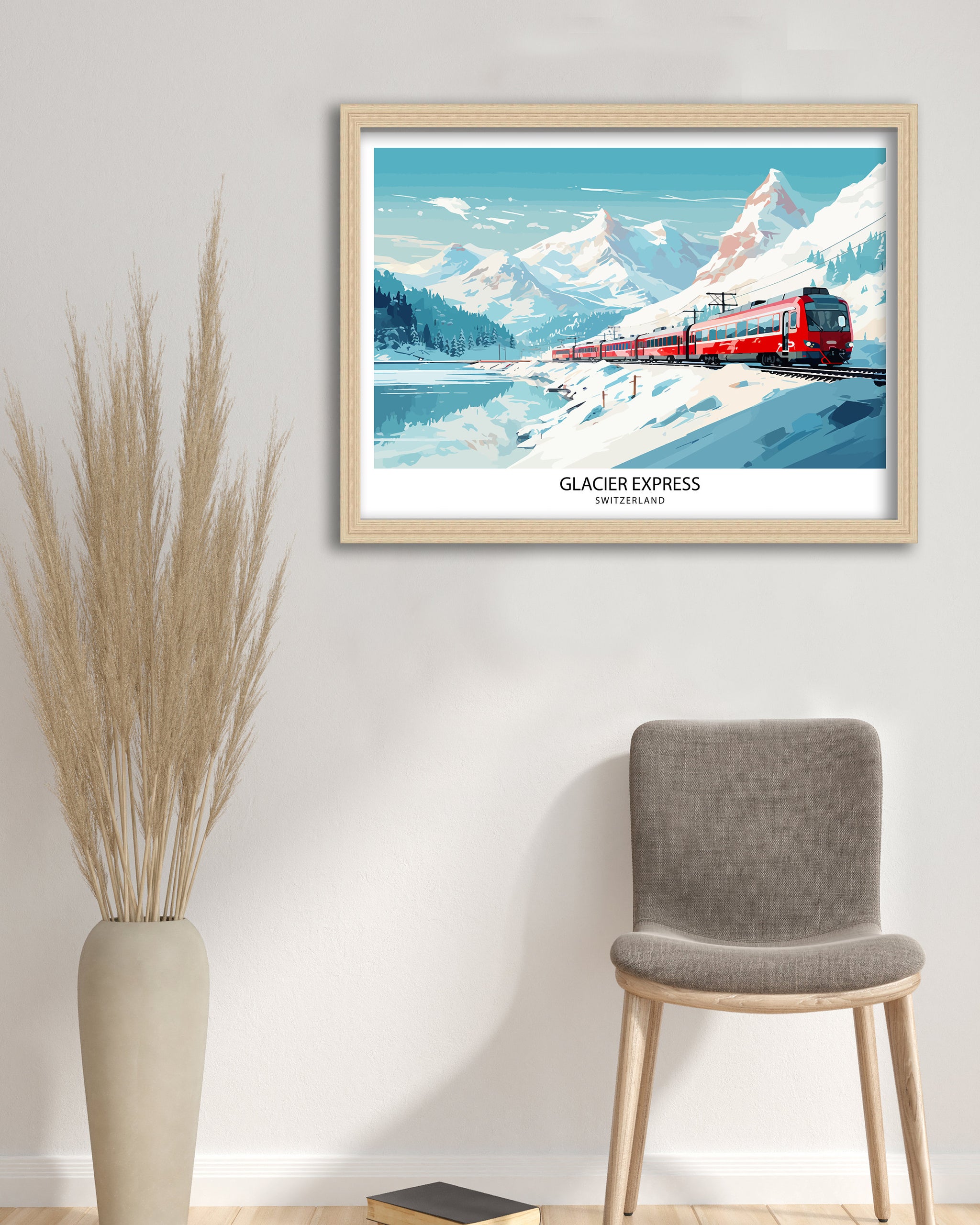 Glacier Express Train Print Swiss Alps Railway Poster Scenic Train Journey Art Switzerland Travel Decor Alpine Adventure Wall Art Railway